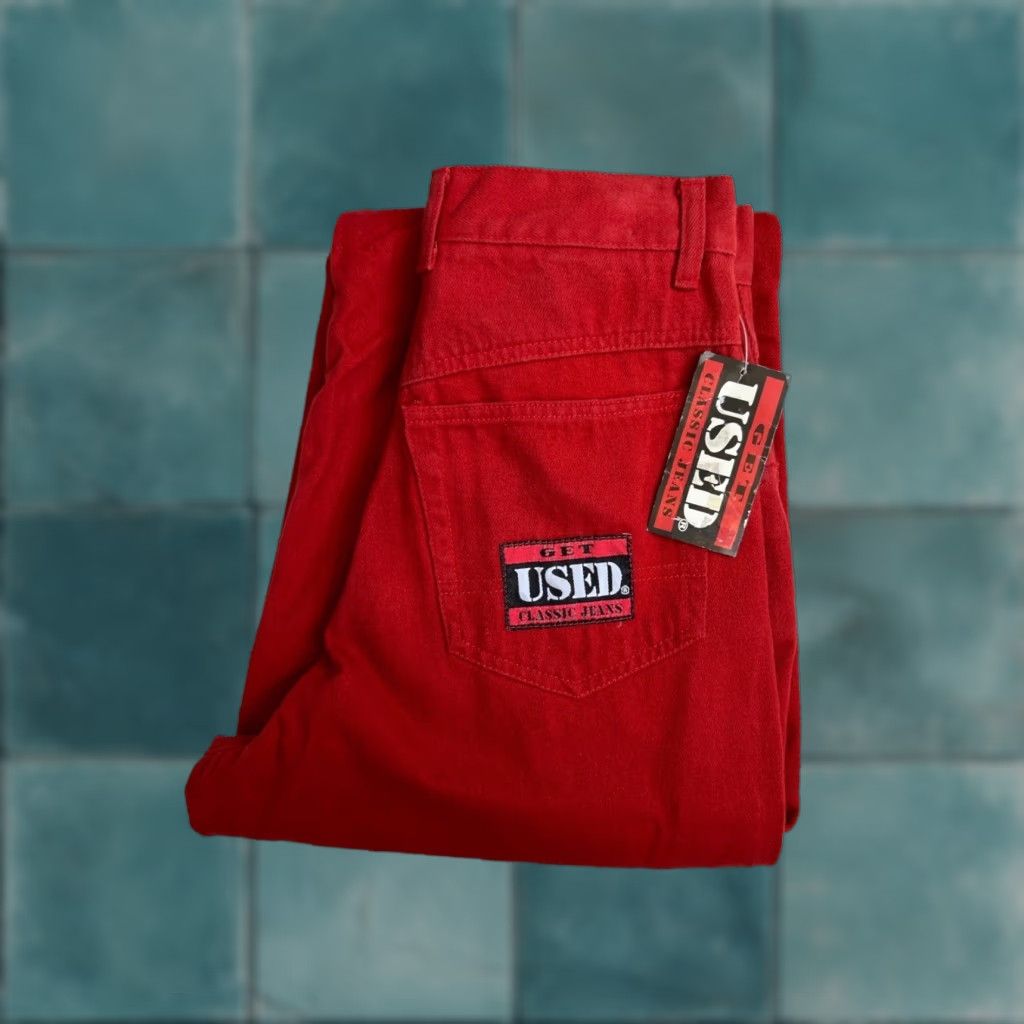 Vintage VINTAGE Get Used Jeans Mens 30 Red 90s Deadstock NOS NWT Modern "Jeans" Size US 30 / EU 46 - 1 Thumbnail