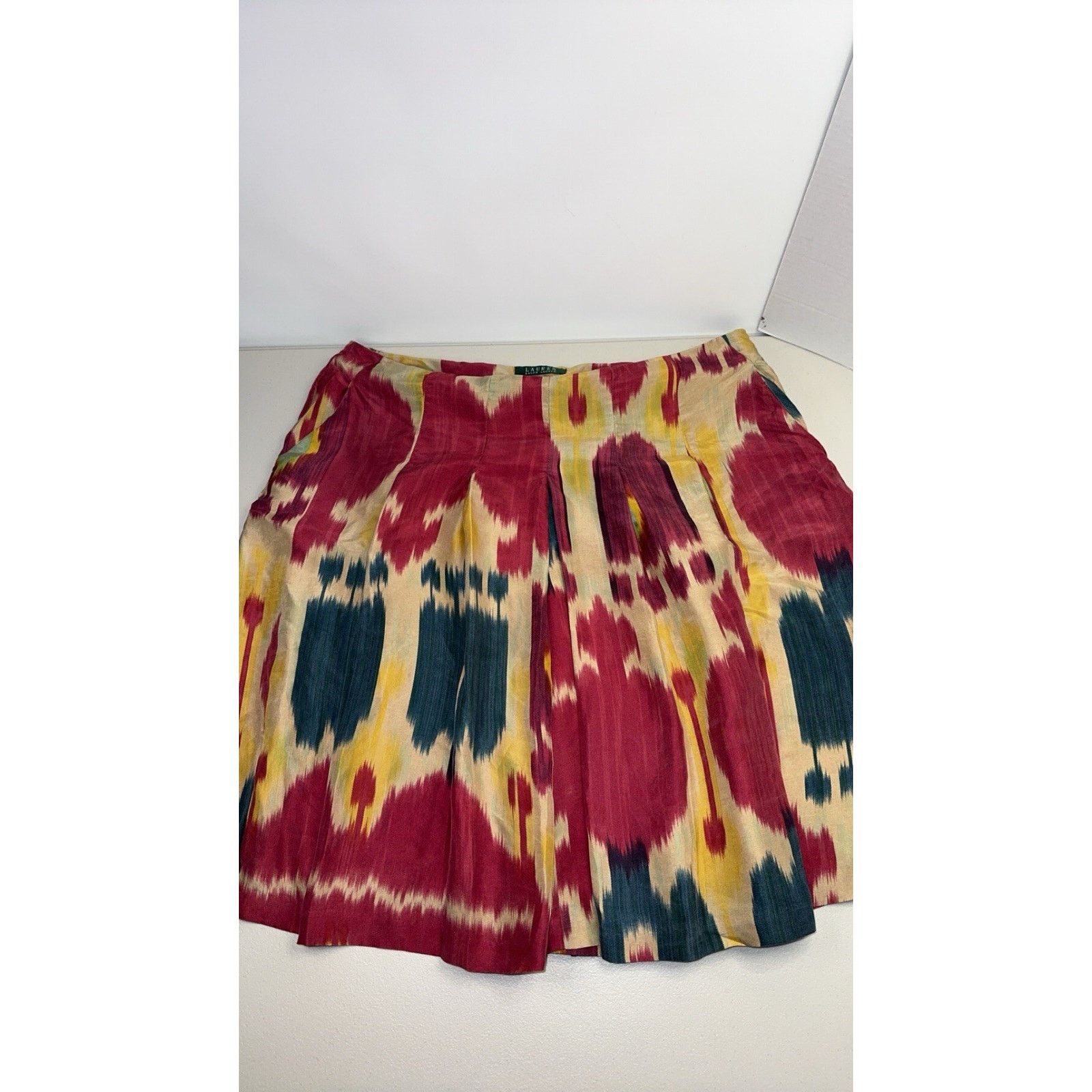 Ralph Lauren RalphLaurenWomensSkirt Watercolor MaroonPocketSkirt Size 14 Size 36" / US 14 / IT 50 - 10 Thumbnail