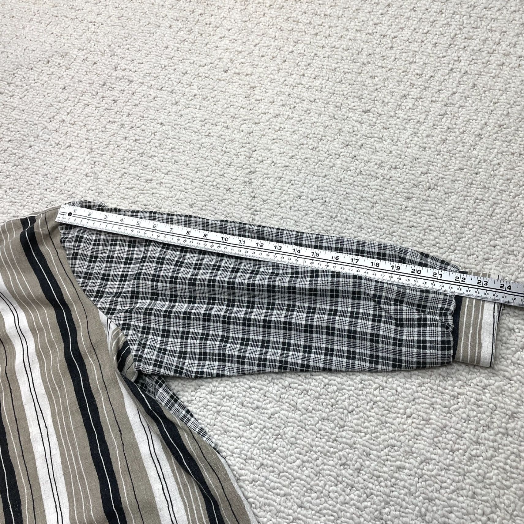 Vintage VINTAGE Stephanie Thomas Blouse Shirt Plaid Tunic Womens 20 Gray Collared Patch Size 3XL / US 20-22 - 5 Thumbnail