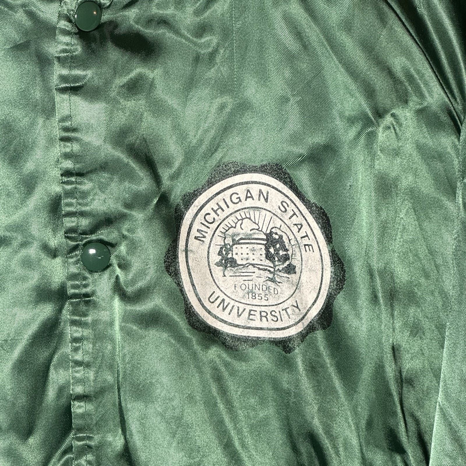 Chalk Line × Vintage VTG Chalkline Michigan St. Spartans Satin Bomber Jacket XL Size US XL / EU 56 / 4 - 12 Thumbnail