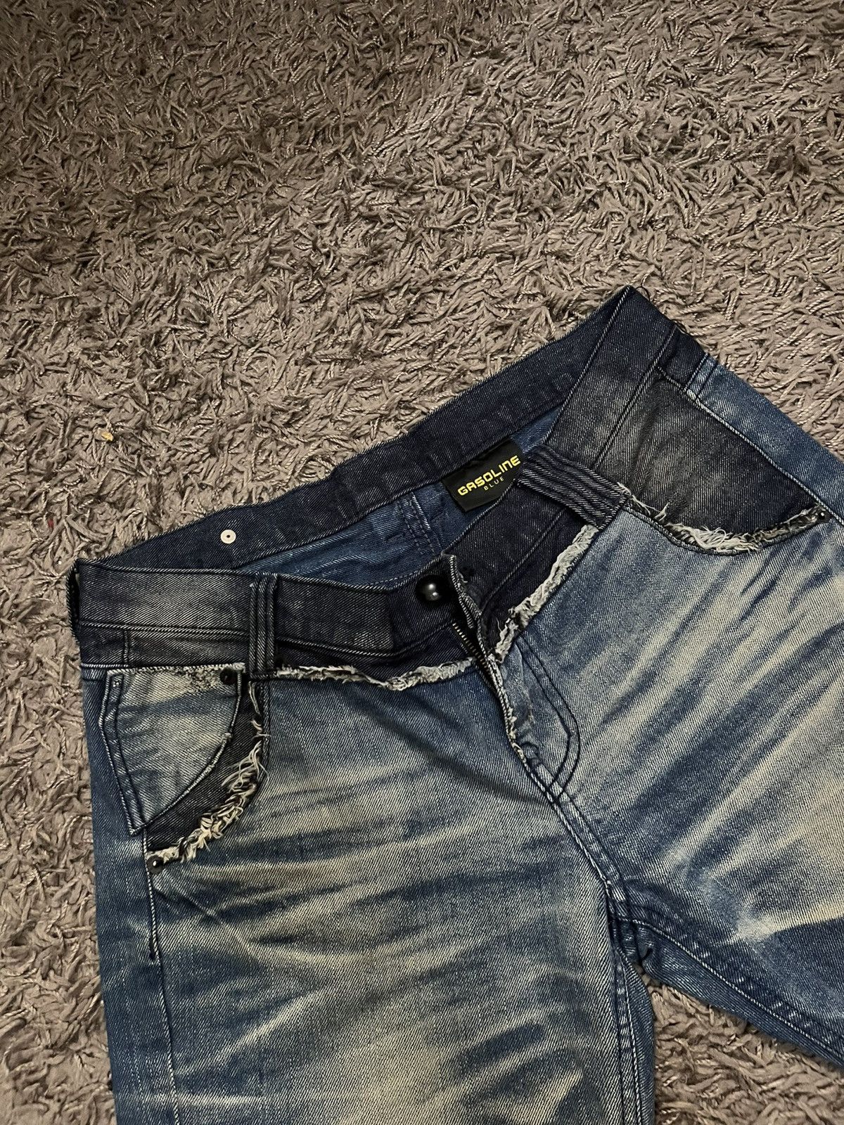Japanese Brand 2000s GASOLINE jeans trashed faded #H3 Size US 30 / EU 46 - 6 Thumbnail