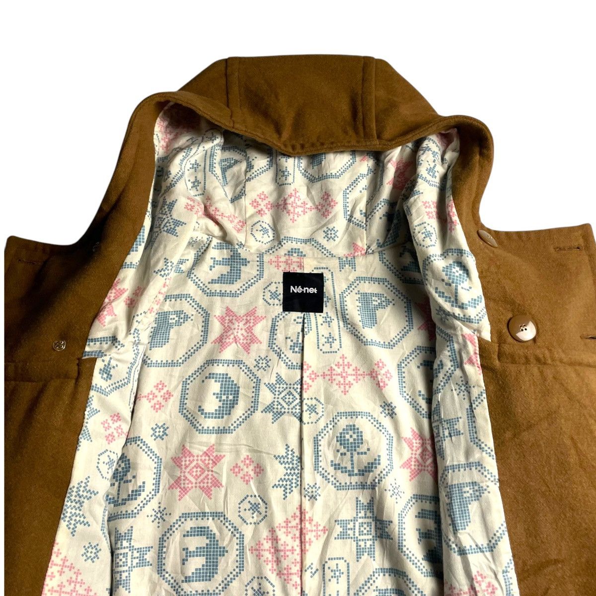 Issey Miyake 🇯🇵 VINTAGE NE-NET WOOL LINED PRINTED DUFFLE JACKET Size US XL / EU 56 / 4 - 11 Thumbnail