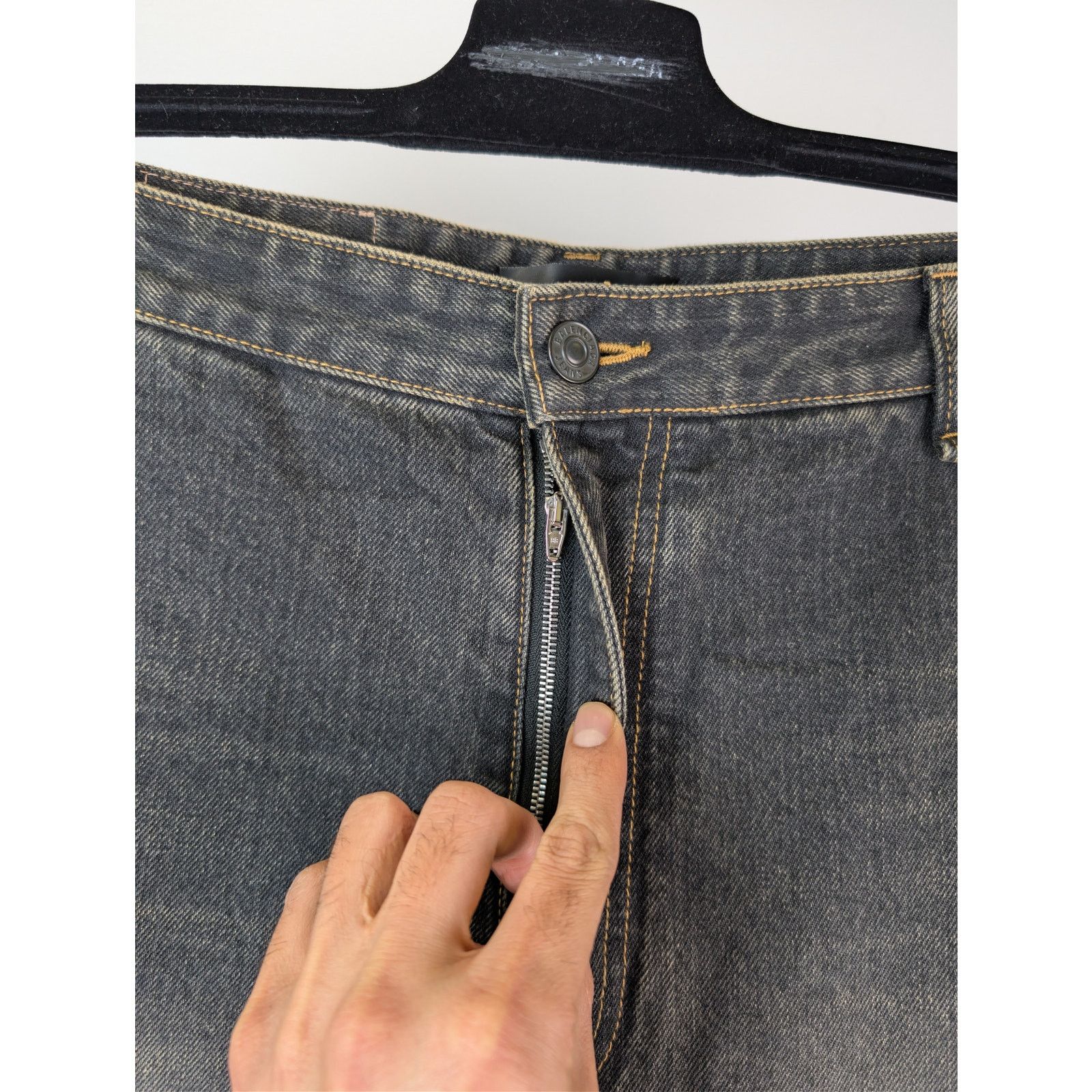Balenciaga o1rshd1 Cargo Denim Trousers Pants in Washed Black Size US 30 / EU 46 - 8 Thumbnail