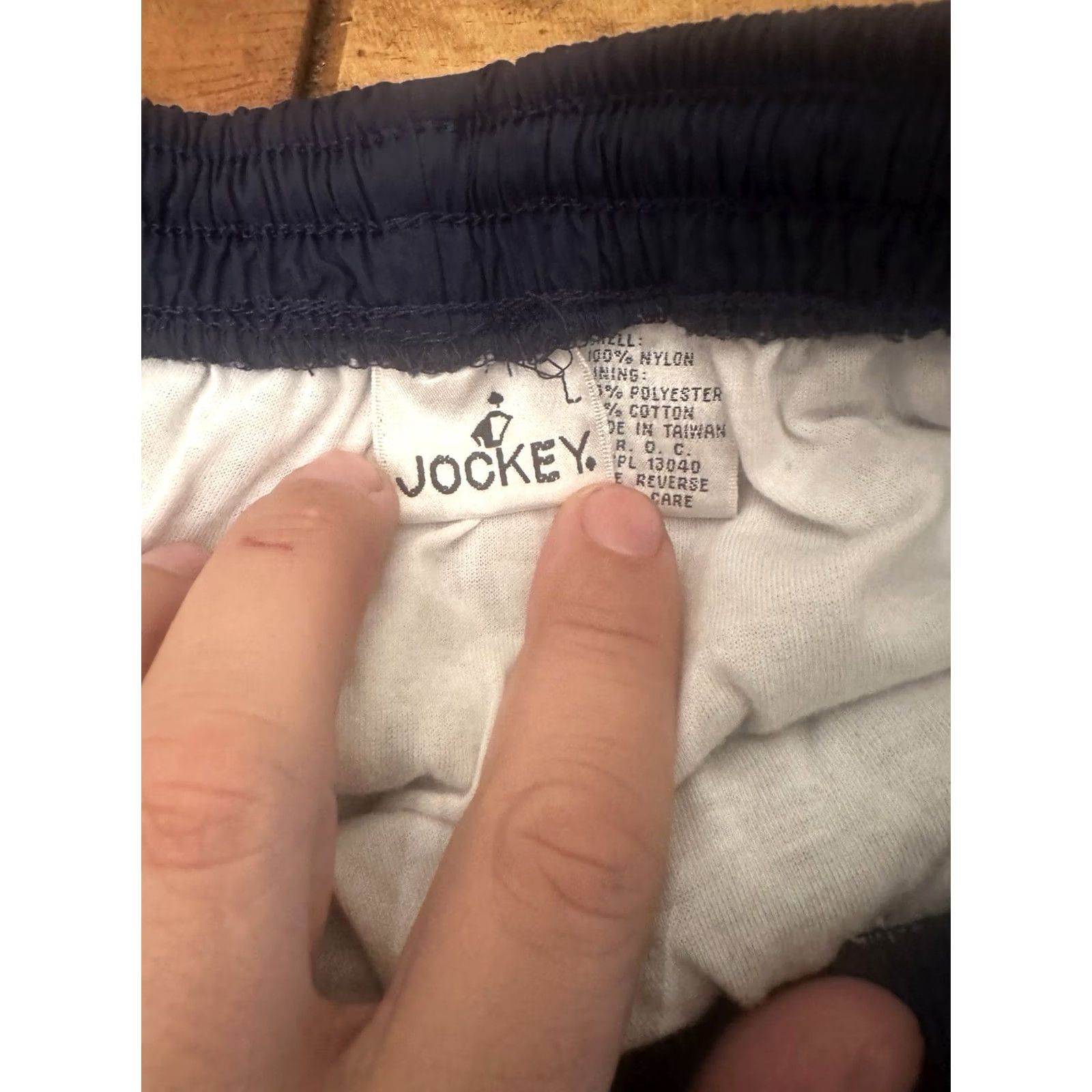 Jockey VINTAGE XL Jockey Windbreaker Pants Navy Blue Elastic Waist Pockets Ankle Zip Unisex Adults Size 40" / US 18 - 5 Thumbnail