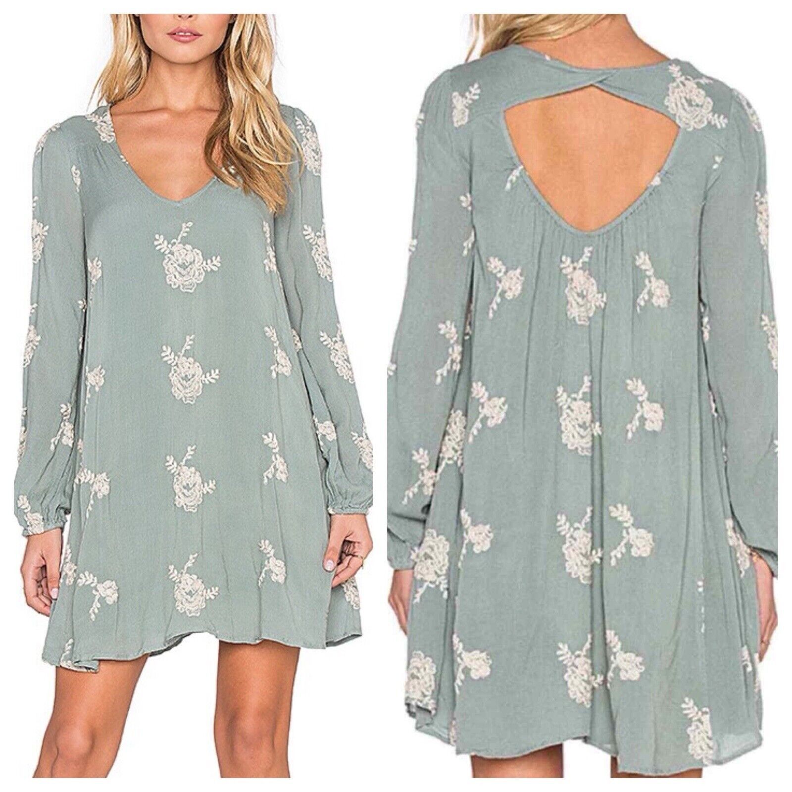 Free People cut outlet out embroidered dress