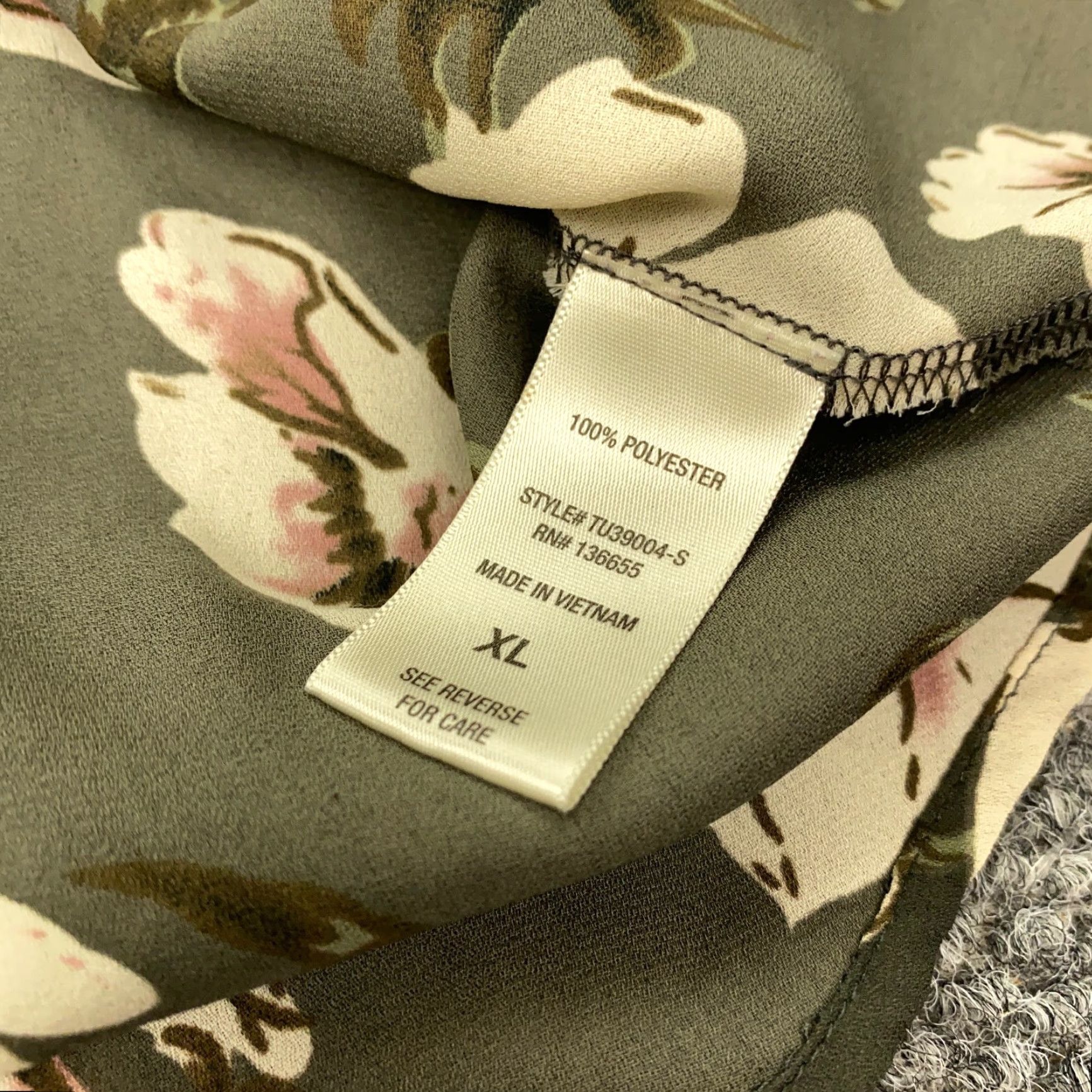Vintage West Kei Shirt Womens XL Gray Floral Flowy Blouse Business Casual Office Womens Size XL / US 12-14 / IT 48-50 - 5 Thumbnail