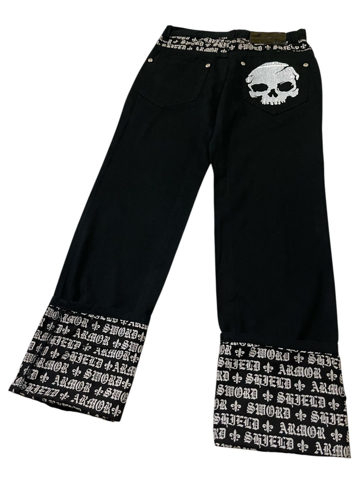14th Addiction Y2k Japan Stage Mischivous Skull Graphic Gothic Text Pants Size US 29 - 20 Thumbnail