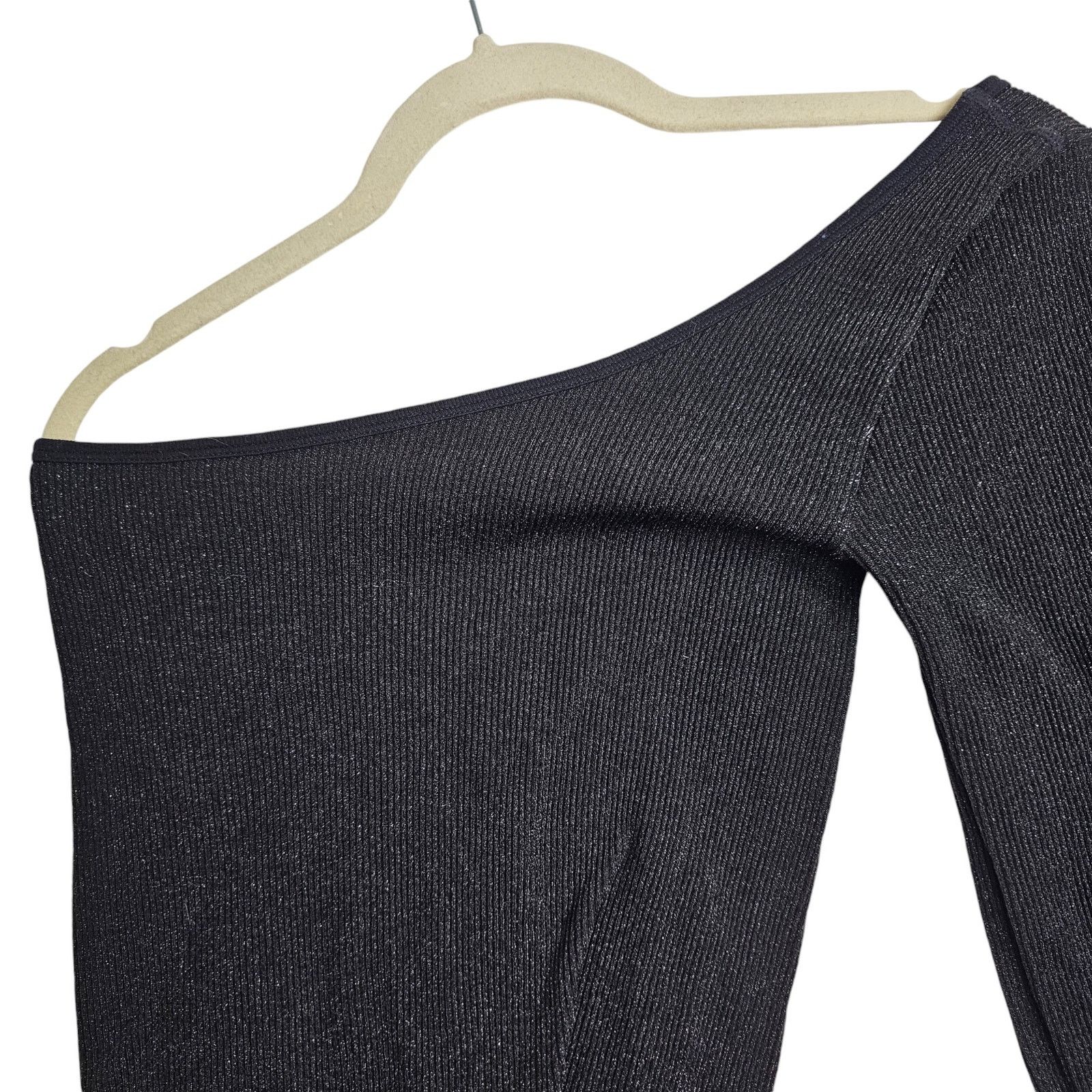 Zara Zara Womens One Shoulder Ribbed Bodysuit Stretch Size M/L Size M / US 6-8 / IT 42-44 - 2 Thumbnail