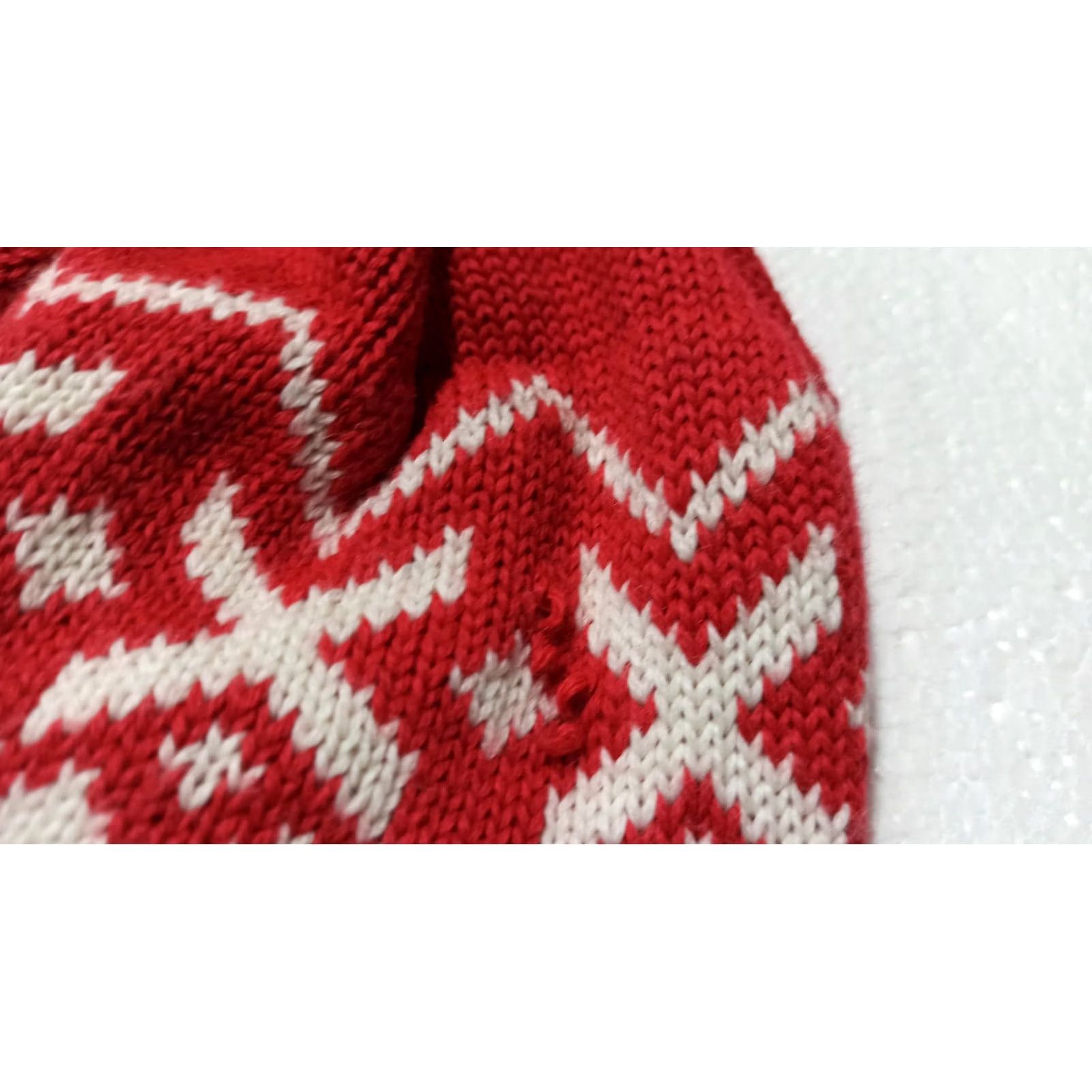 Vintage VINTAGE Eisbar Beanie Hat One Size Wool Blend Ear Flap Fair Isle Red White Knit Mens Womens Unisex Adults Boys Girls Size ONE SIZE - 3 Thumbnail