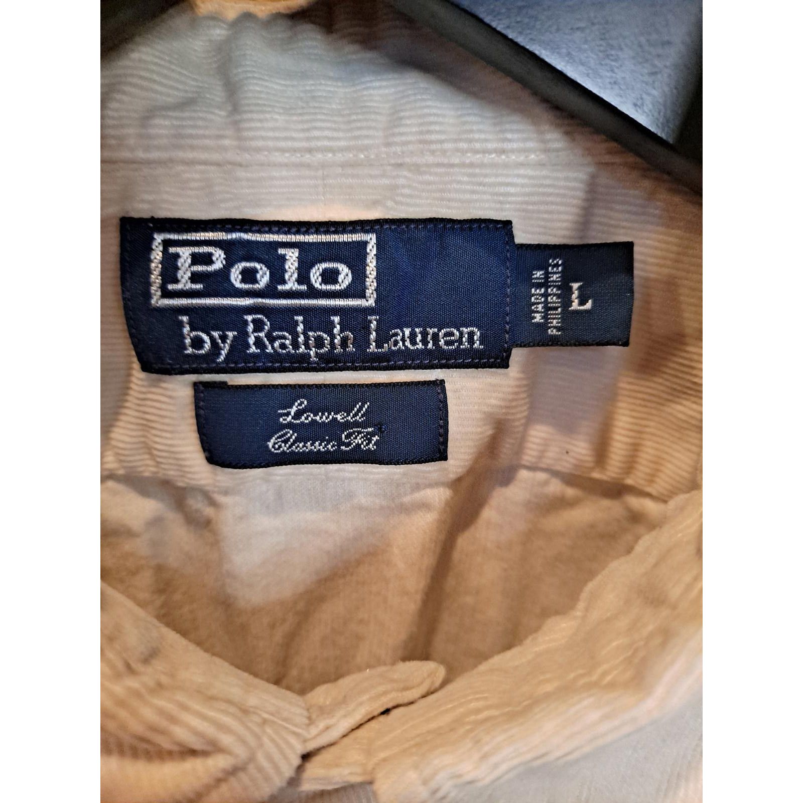 Polo Ralph Lauren Polo by Ralph Lauren Lowell Classic Fit Tan Button Up Cordur Size US XL / EU 56 / 4 - 3 Thumbnail