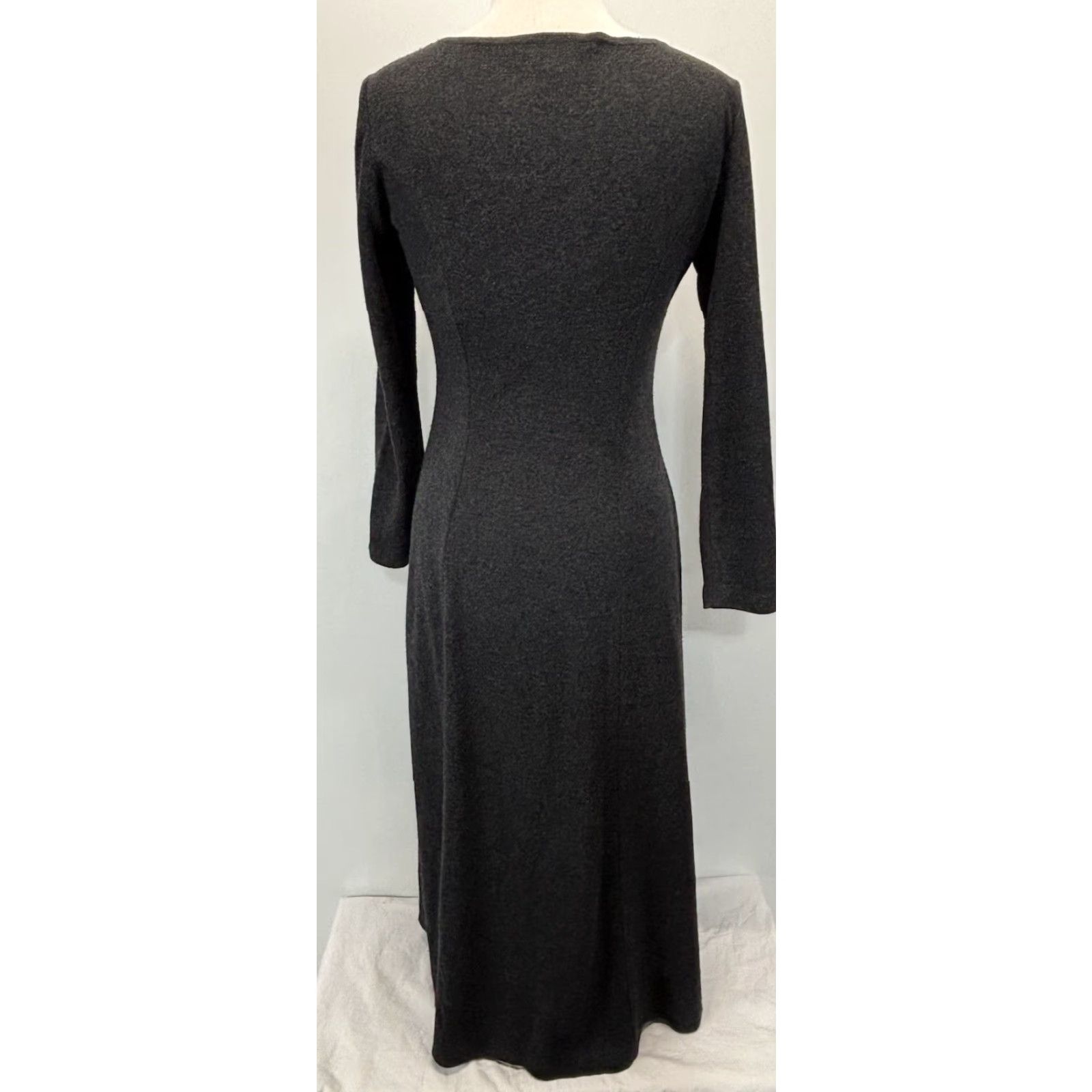 Vintage VINTAGE All That Jazz Midi Dress Juniors 7/8 Gray Button Front Prairie 90s Y2K Grunge Size M / US 6-8 / IT 42-44 - 3 Thumbnail