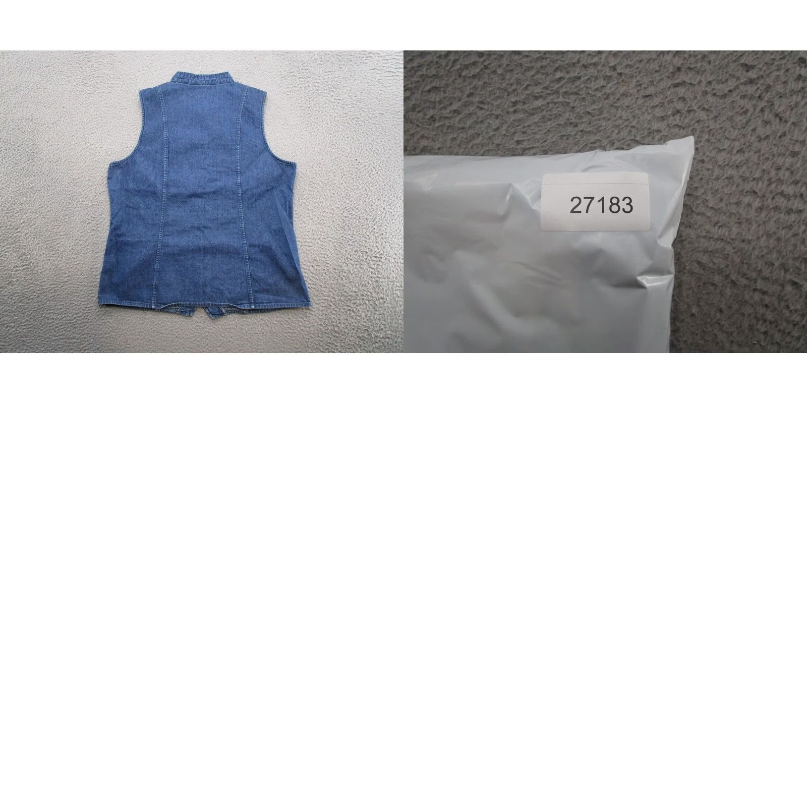 Orvis VINTAGE Orvis Vest Denim Button Up Women's 14 Blue Ruffle Western Casual Mens Womens Girls Size XL / US 12-14 / IT 48-50 - 8 Thumbnail