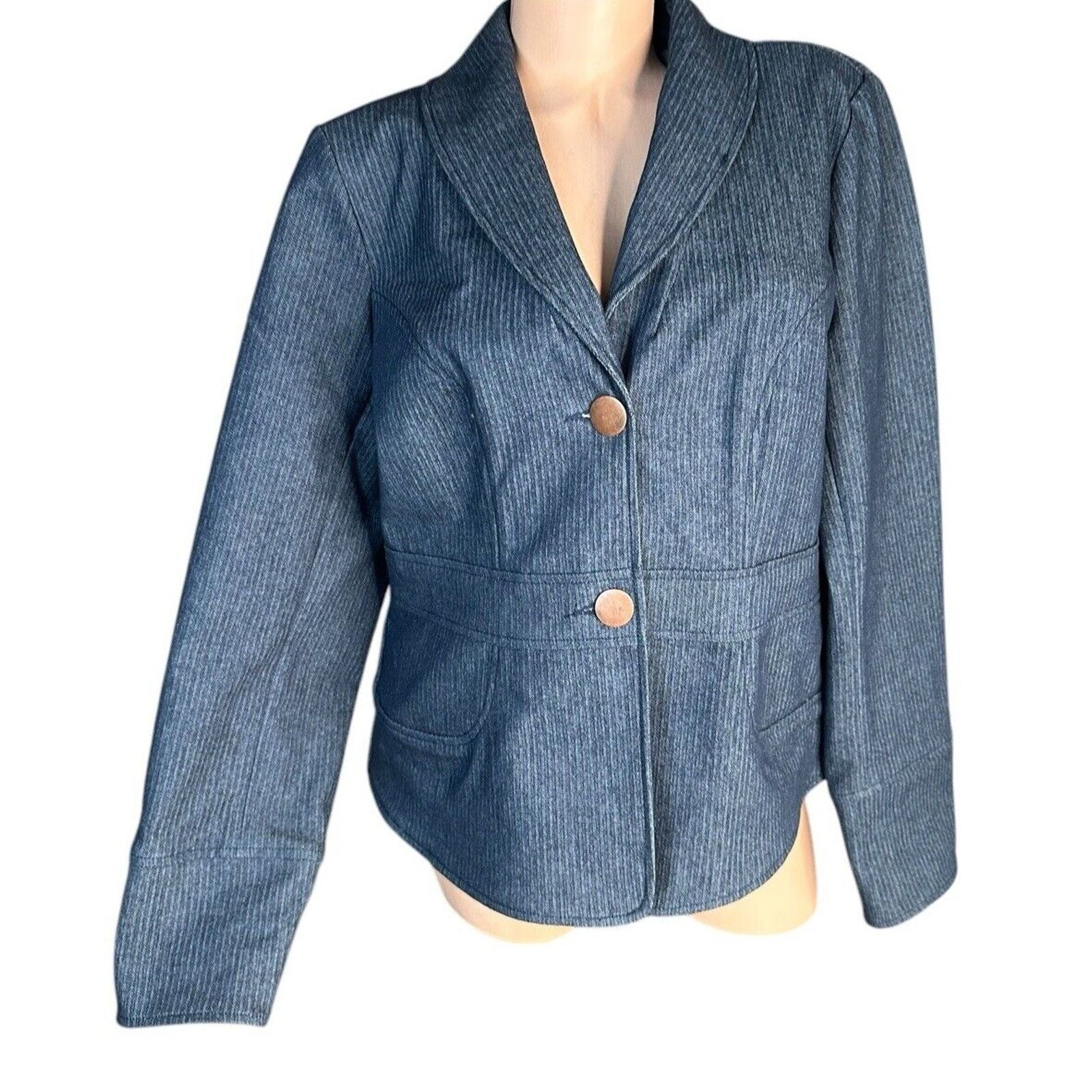 Other View Walter Blue Herringbone Denim Trouser Jeans Blazer 10 L Size 32" / US 10 / IT 46 - 7 Thumbnail