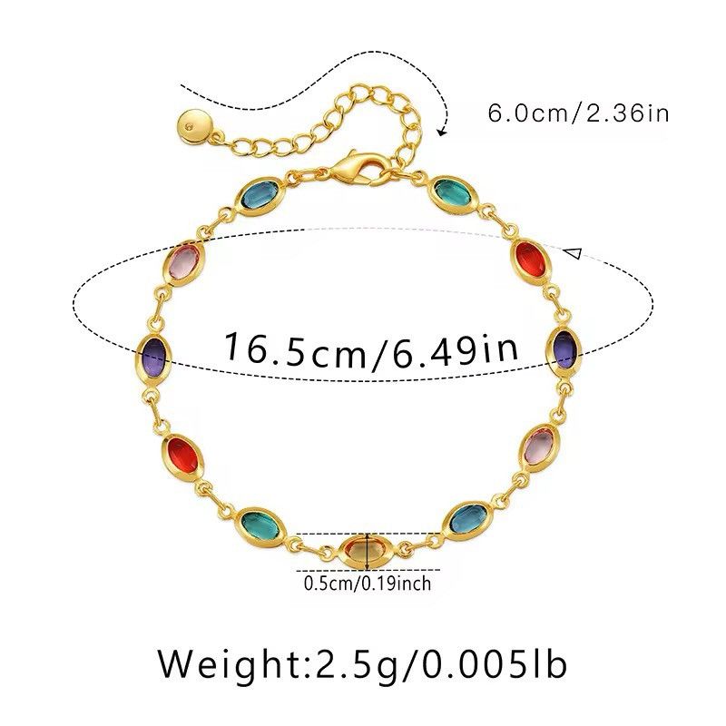 Jewelry Acrylic Oval Beads Bracelet Size ONE SIZE - 6 Thumbnail