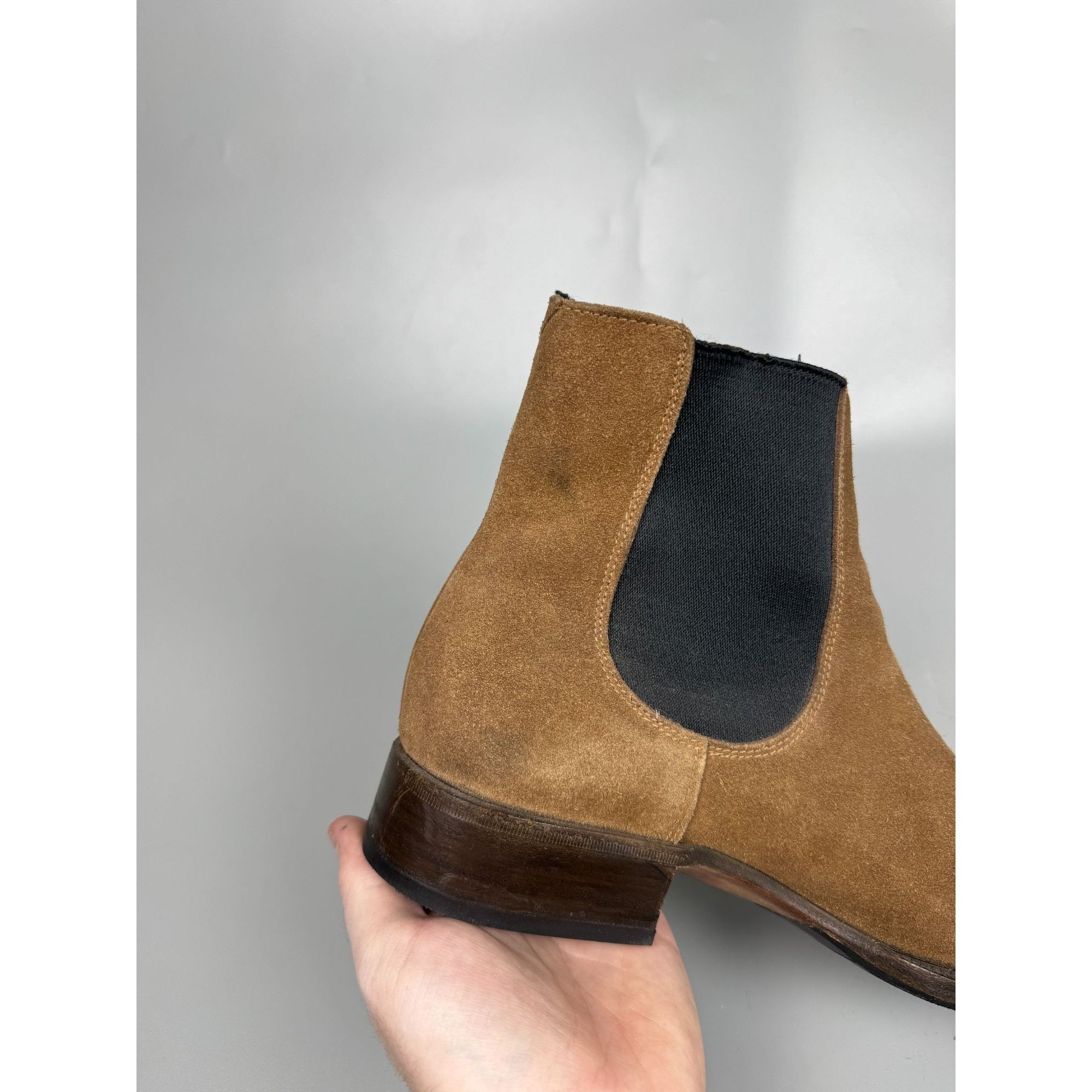 Prada Prada Vintage Khaki Suede Chelsea Boots (Y1169) Size US 9 / EU 42 - 10 Thumbnail