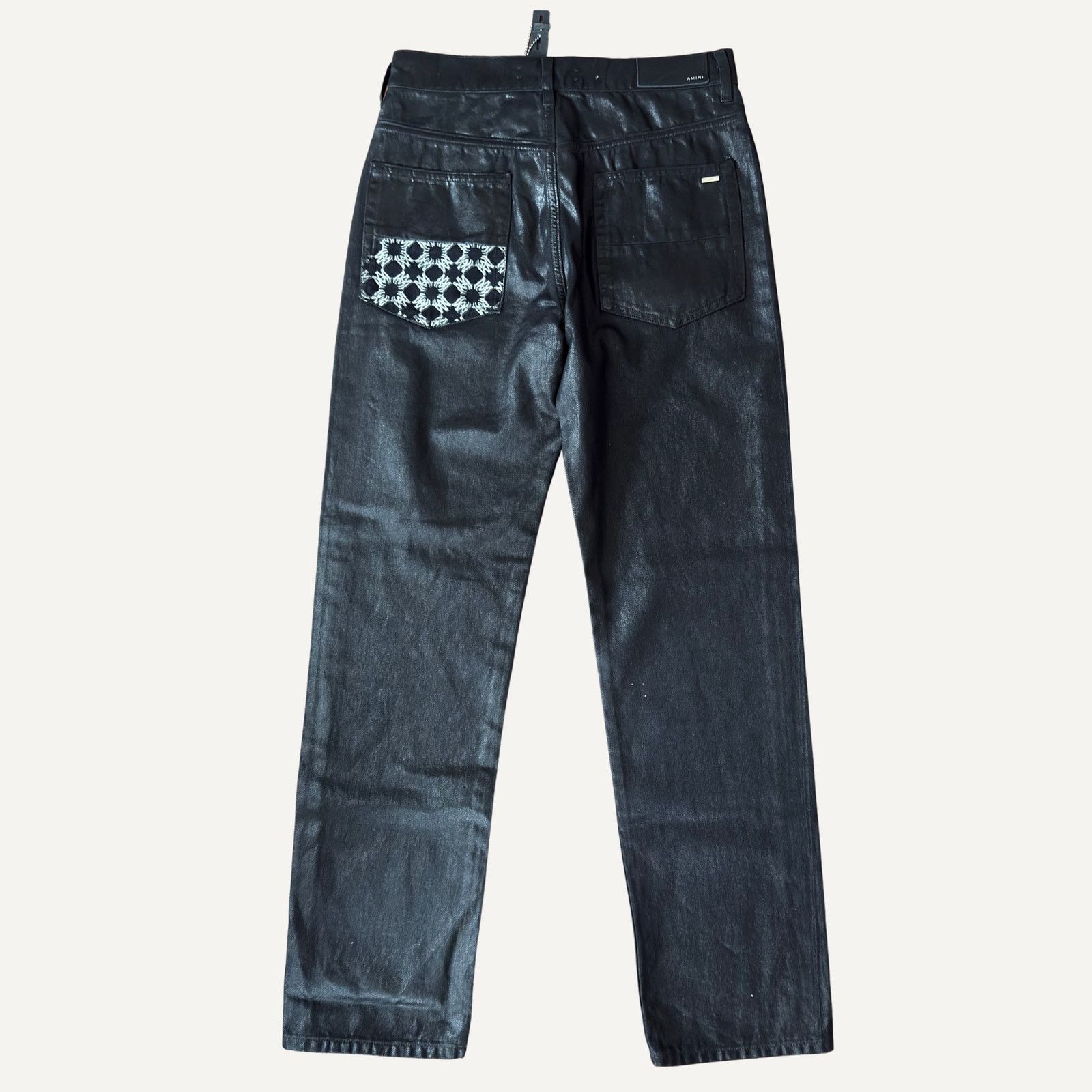 Amiri 29 x 32 - Amiri Waxed MA Quad Printed Interior Skinny Jeans Size US 29 - 2 Thumbnail
