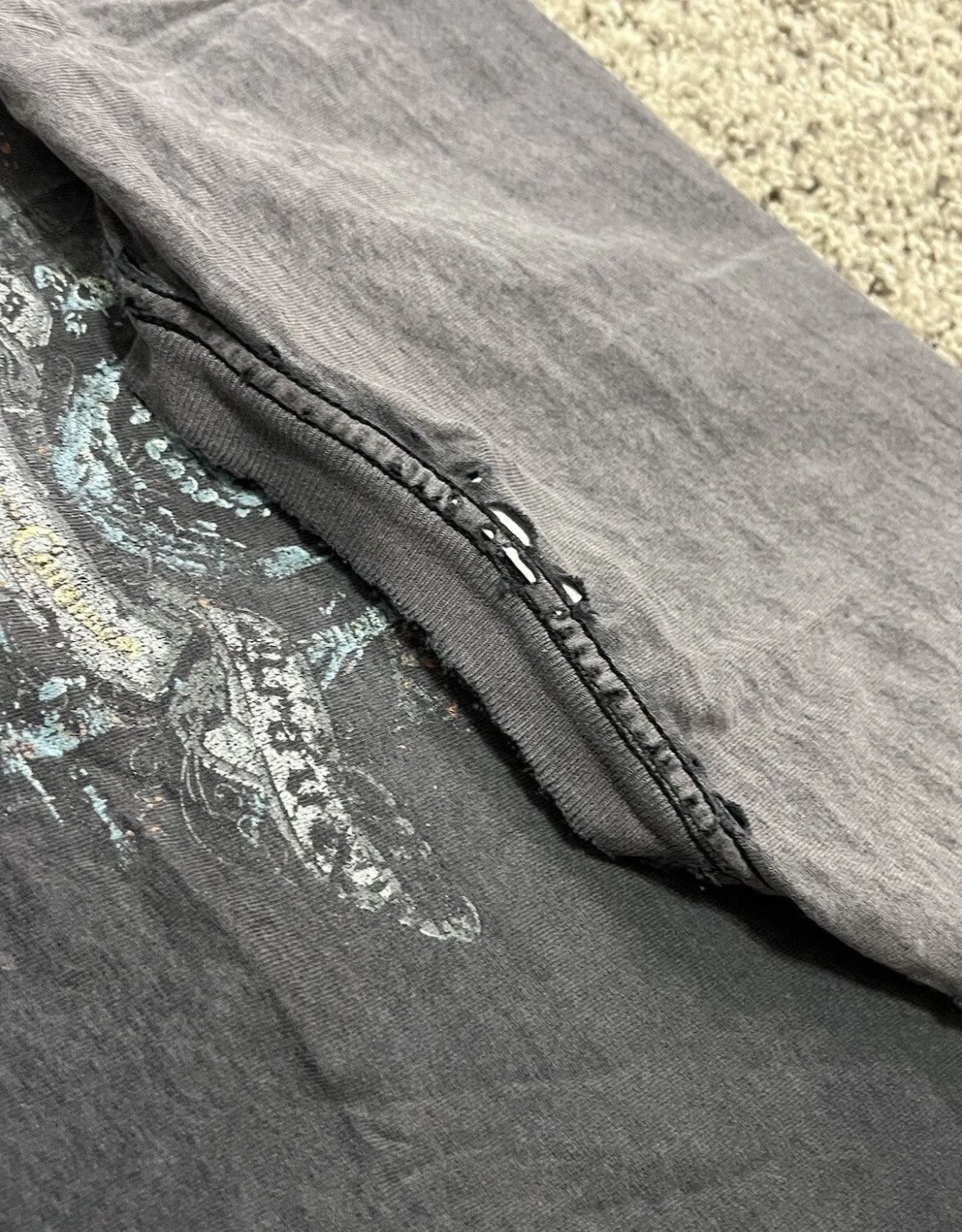 Japanese Brand × Vintage Vintage Skull Distressed Sun Faded Ripped Tee Y2K 90s Biker Size US XL / EU 56 / 4 - 5 Thumbnail