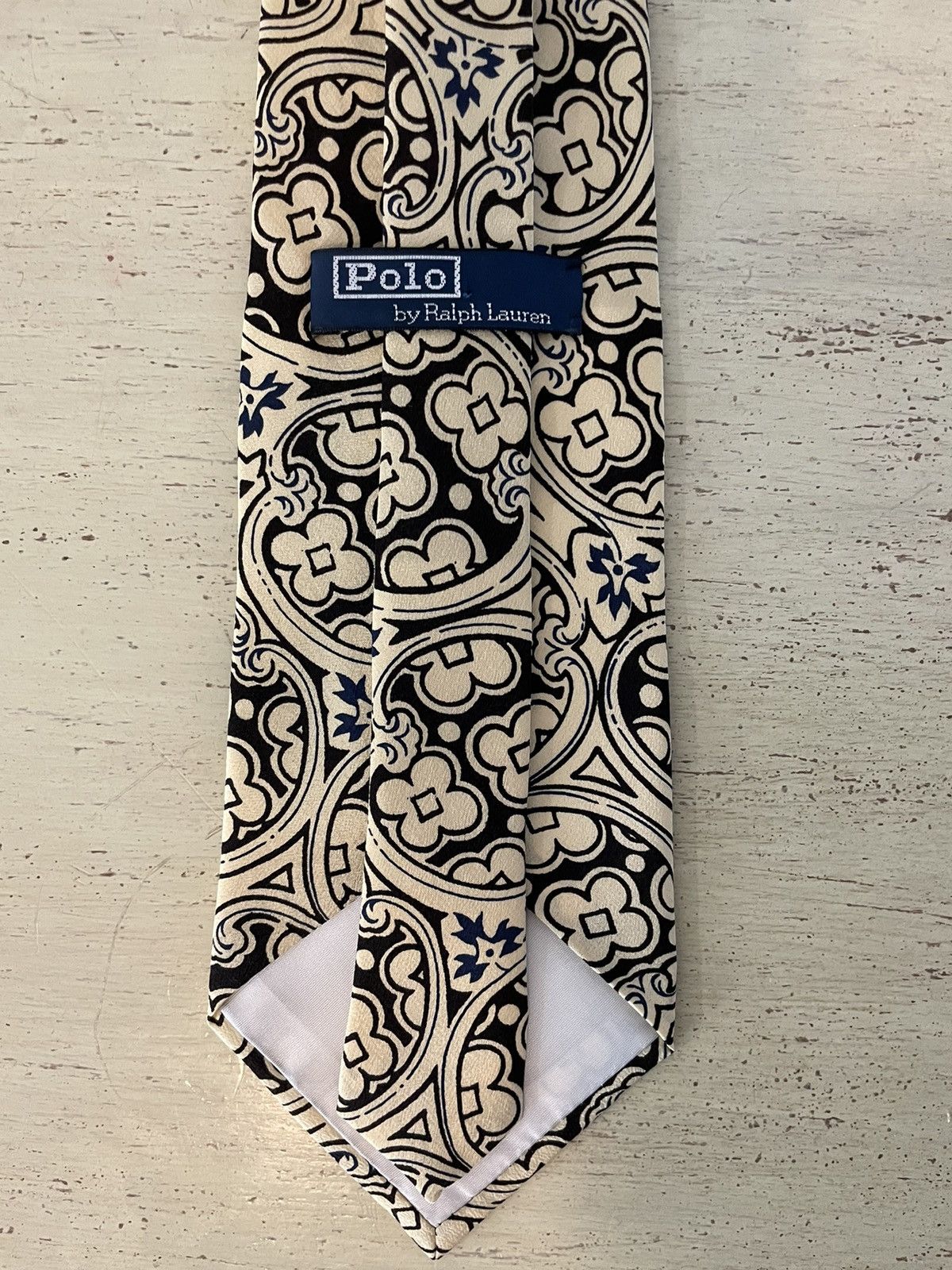 Polo Ralph Lauren × Vintage Bold Print Wide Silk Crepe Tie Size ONE SIZE - 4 Thumbnail