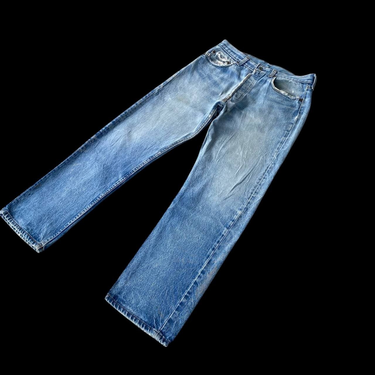 Levi's Vintage Clothing VINTAGE 80S LEVIS 501 DISTRESSED REPAIR DENIM W30X28" Size US 30 / EU 46 - 2 Thumbnail