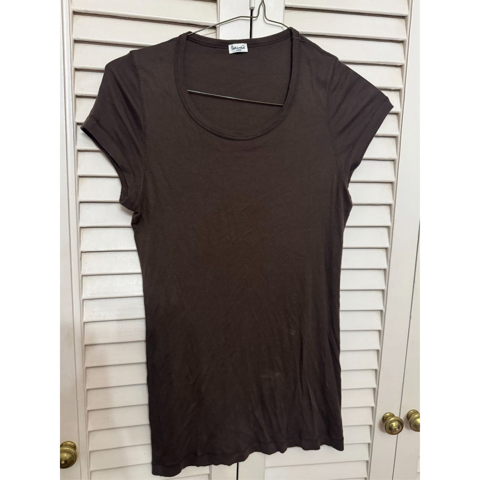Splendid Splendid brown short sleeve crewneck T-shirt top size large Size L / US 10 / IT 46 - 1 Thumbnail