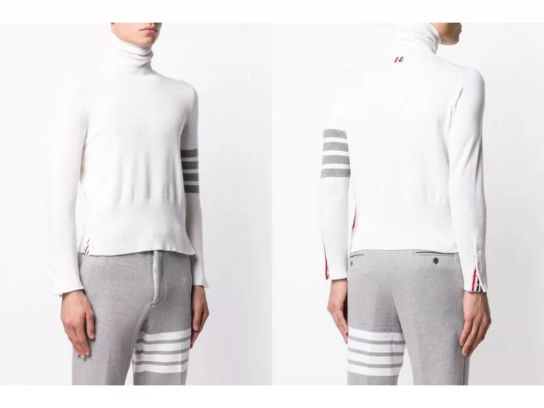 Thom Browne Thom Browne White cashmere high collar knit sweater Size US XXL / EU 58 / 5 - 8 Thumbnail