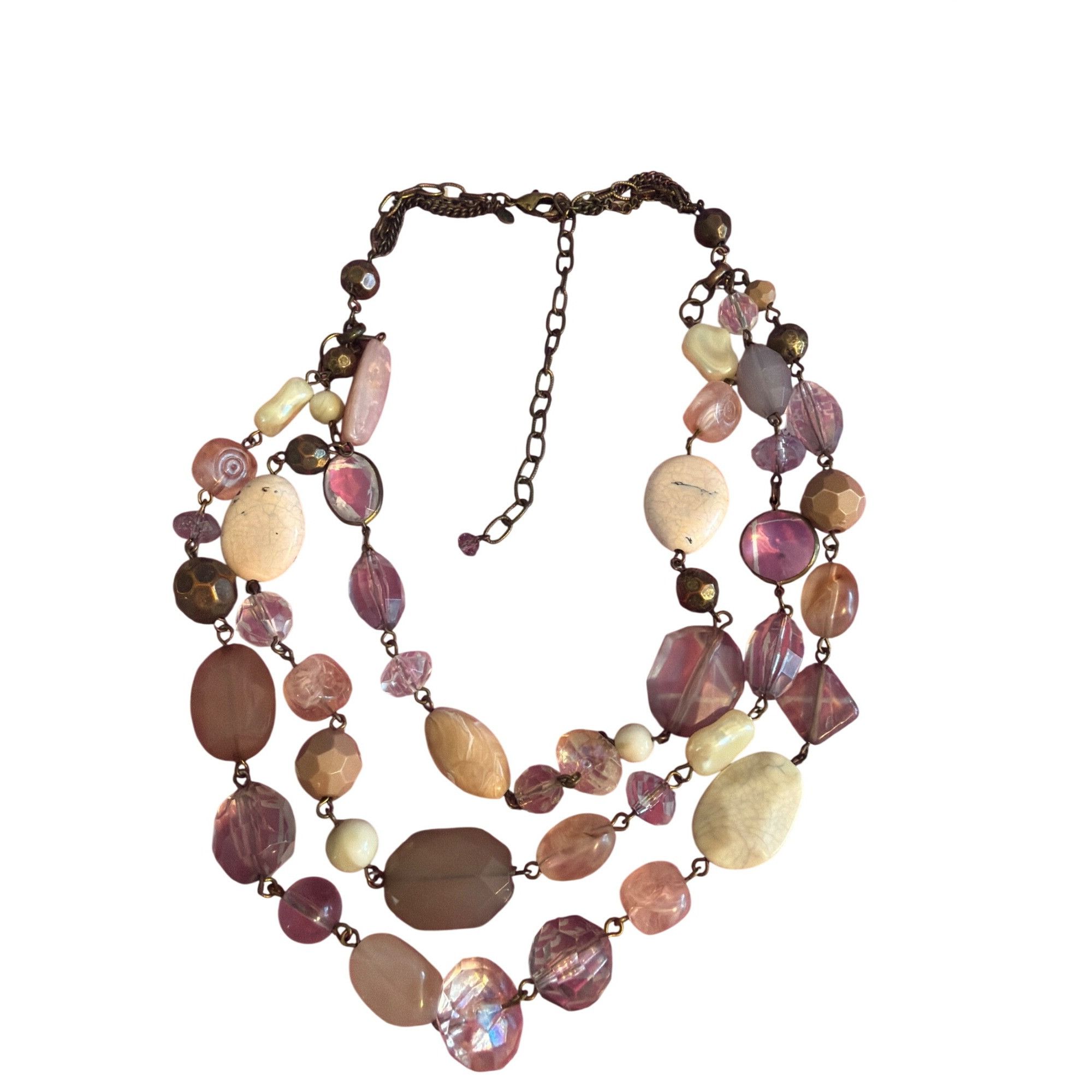 Other Premier Designs 3 Strand Necklace Chunky Layered Pink Purple Size ONE SIZE - 3 Thumbnail
