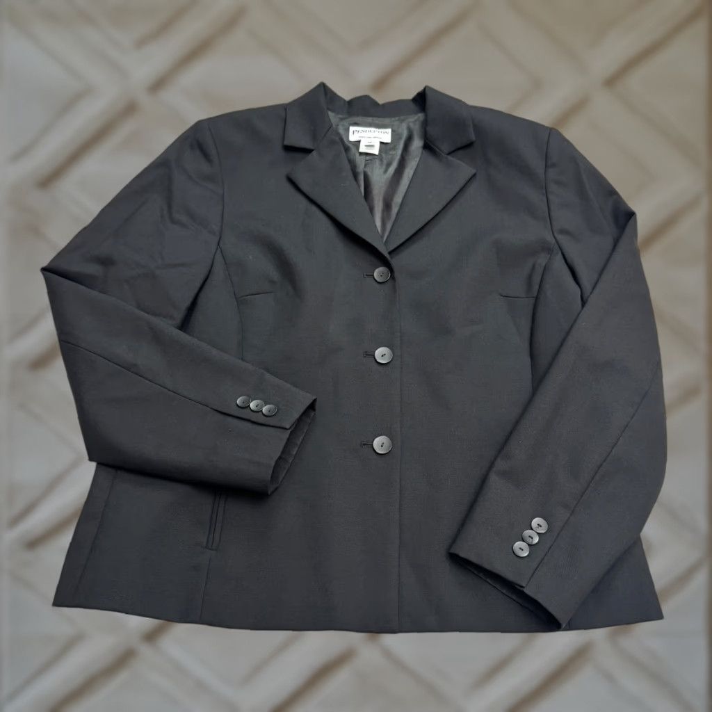 Pendleton VINTAGE Pendleton Blazer Jacket Womens 14 Black Single Breasted Career Workwear Size XL / US 12-14 / IT 48-50 - 1 Thumbnail