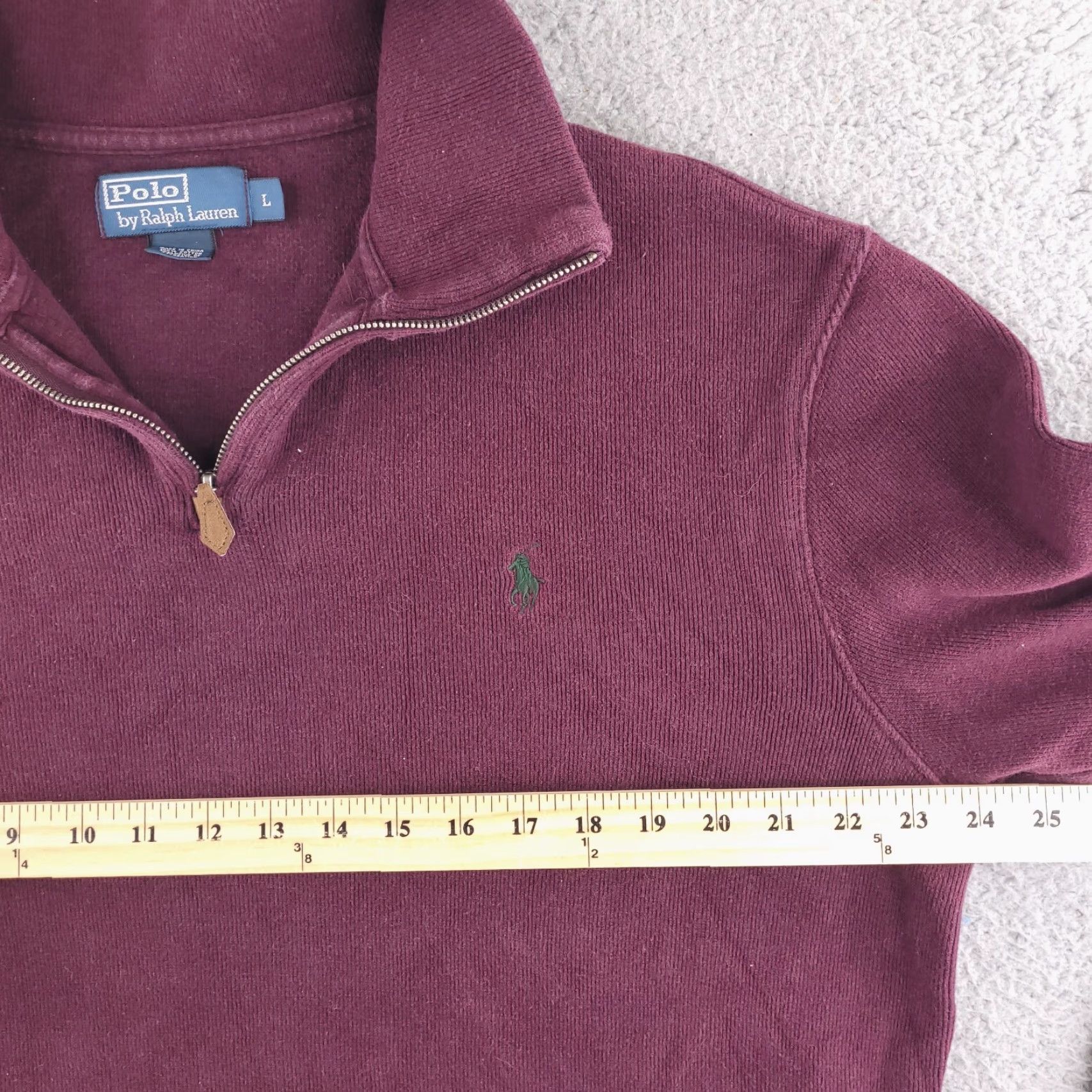 Polo Ralph Lauren Polo Ralph Lauren Sweater Mens Large Red Wine Quarter Zip Relaxed Fit Size US L / EU 52-54 / 3 - 6 Thumbnail