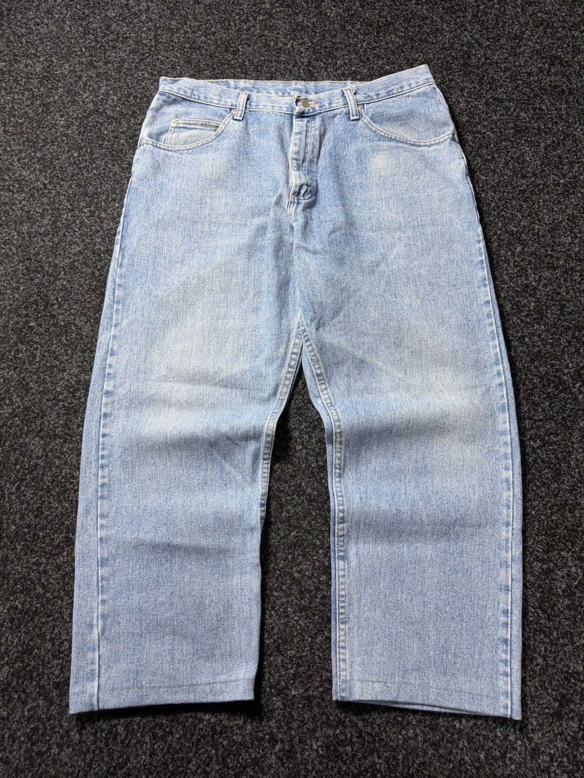 Wrangler 90s Wrangler Western USA Cowboy Light Wash Baggy Jeans Retro Size US 35 - 1 Thumbnail