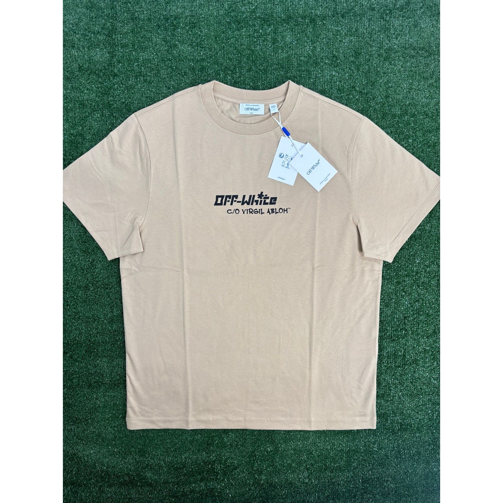 Off-White OFF-WHITE "Cryst Croco Logo" Slim Fit Beige T-Shirt Size XXL Size US XXL / EU 58 / 5 - 1 Thumbnail