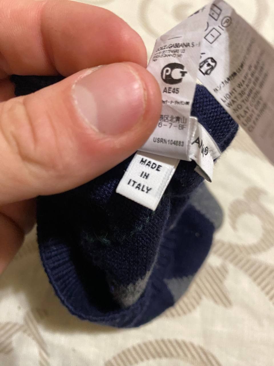 Dolce & Gabbana Dolce & Gabbana Argyle Knit Beanie Navy Size S Size ONE SIZE - 7 Thumbnail