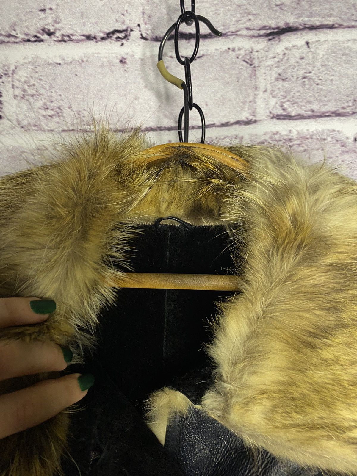 Other Vintage Avant Garde women's leather jacket with natural fur Size S / US 4 / IT 40 - 3 Thumbnail