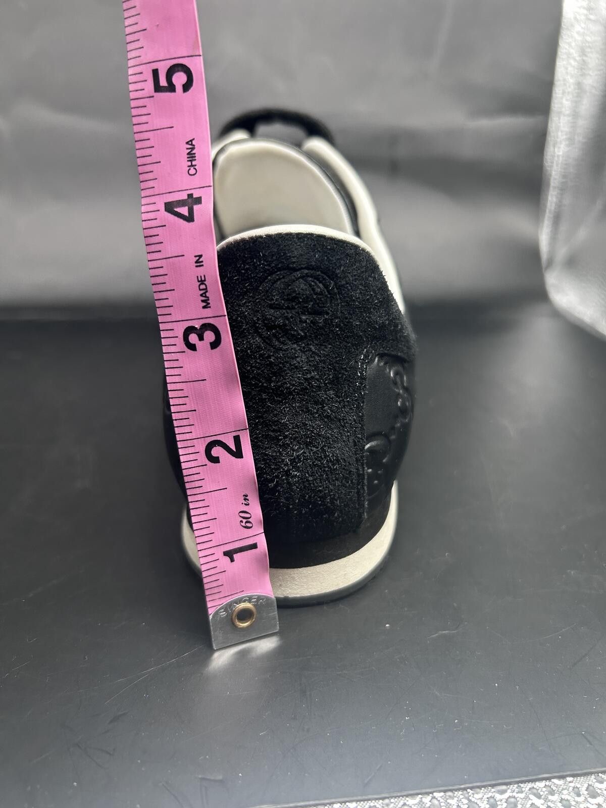 Gucci Unisex Gucci Guccissima Black Leather Web Low Top Sneaker Size US 6.5 / EU 39-40 - 8 Thumbnail