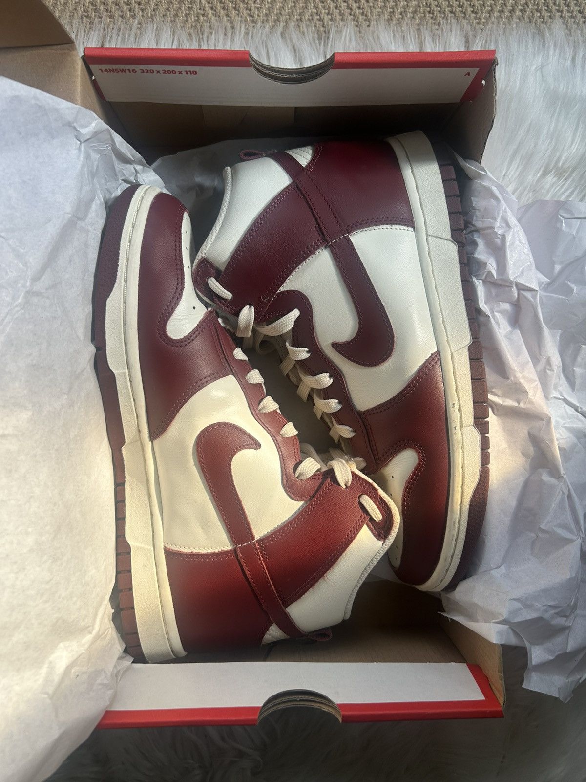 Nike Nike Dunk High - Sail and Team Red/Burgundy Size US 8.5 / IT 38.5 - 1 Thumbnail