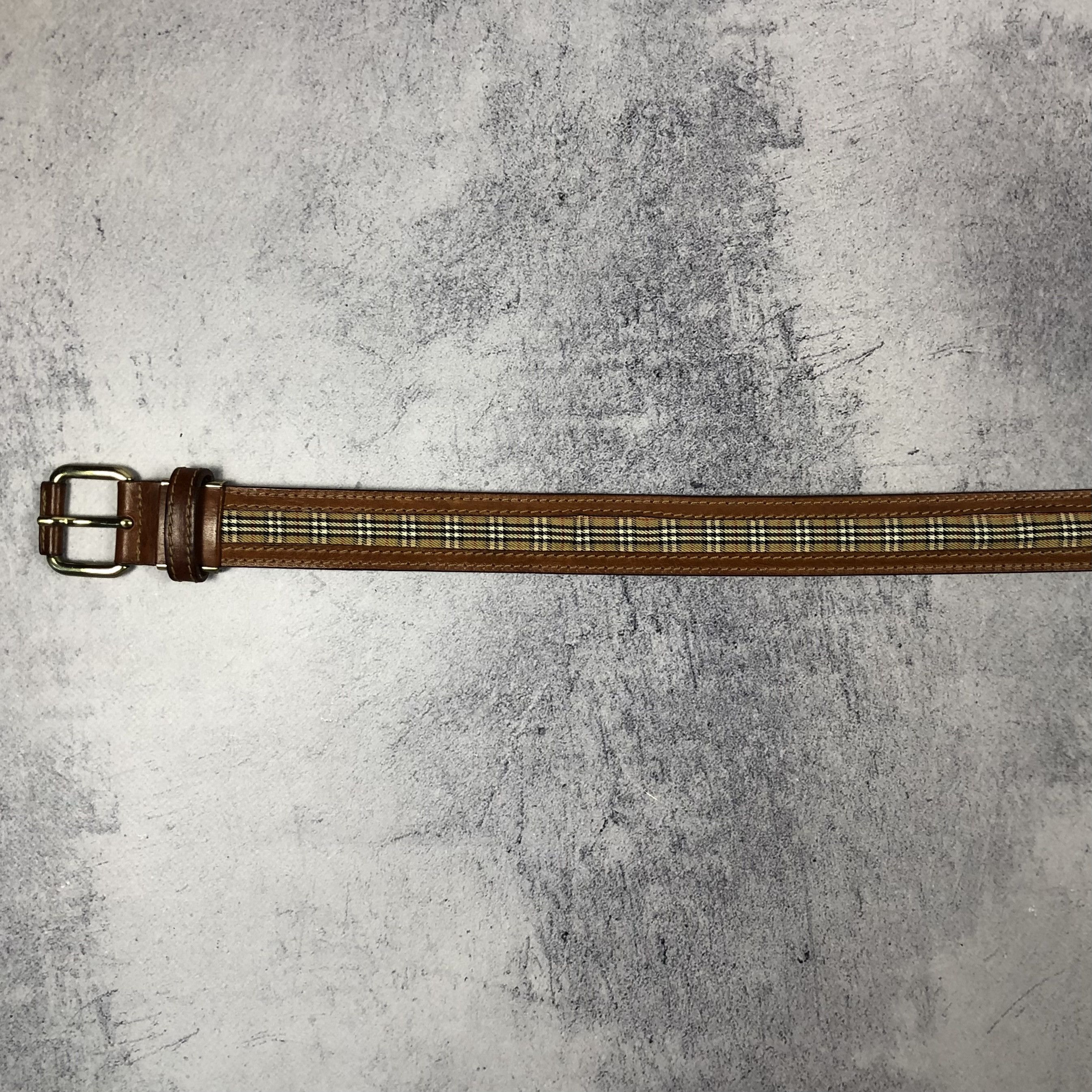 Burberry Vintage 90s Burberrys Nova Check Leather Belt Size ONE SIZE - 8 Thumbnail