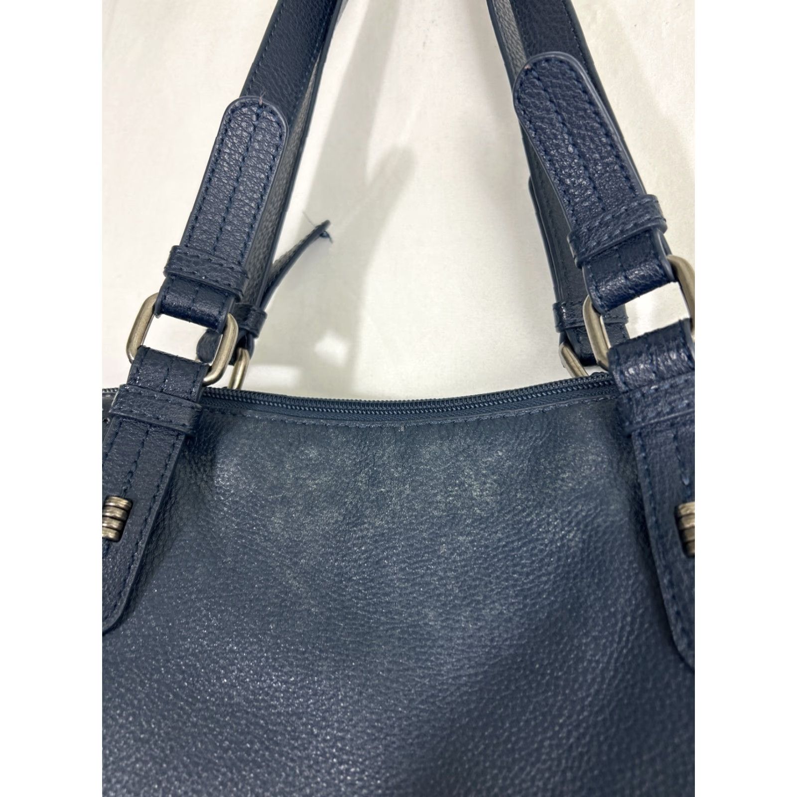 The Sak VINTAGE The Sak Leather Shoulder Bag Blue 15x11x7.5 Eye-lit Womens Shoulder Bag 15x11x7.5 Blue Eye-lit Leather The Sak Women Size ONE SIZE - 2 Thumbnail