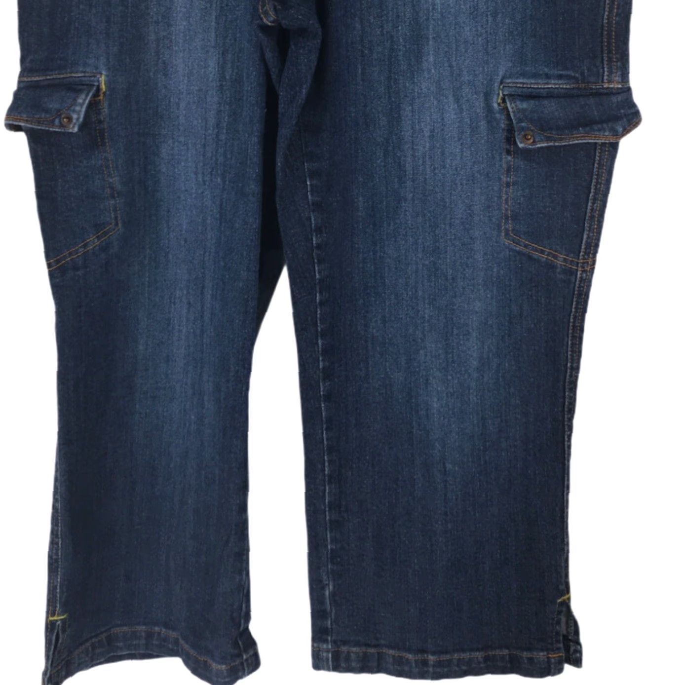 Vintage VINTAGE? No. Veezia Cropped Jeans Denim Blue 32x23.5 Size 14 Women High Rise Regular Cropped 23.5 in 98% Cotton 2% Spandex Womens Size 36" / US 14 / IT 50 - 5 Thumbnail