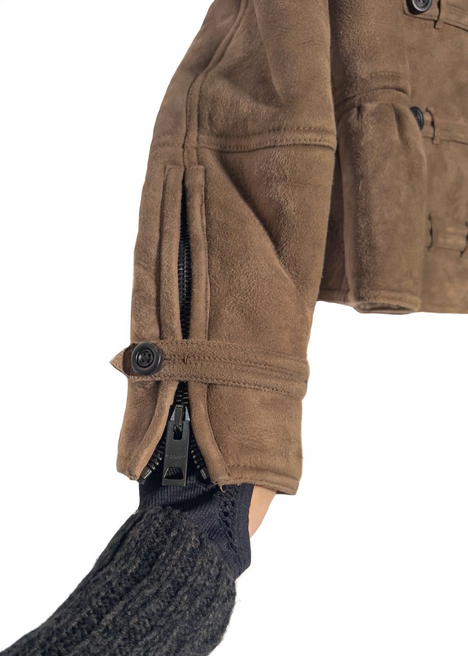 Burberry Prorsum Burberry Prorsum FW12 Runway Beige Peplum Shearling Jacket Size S / US 4 / IT 40 - 6 Thumbnail