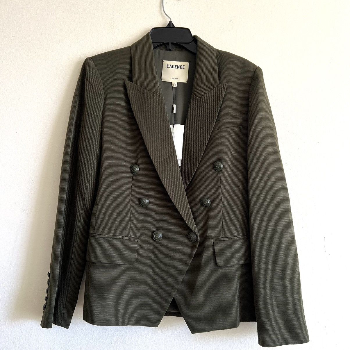 L'AGENCE L’agence Kenzie double-breasted faille green blazer size 6 Size M / US 6-8 / IT 42-44 - 1 Thumbnail