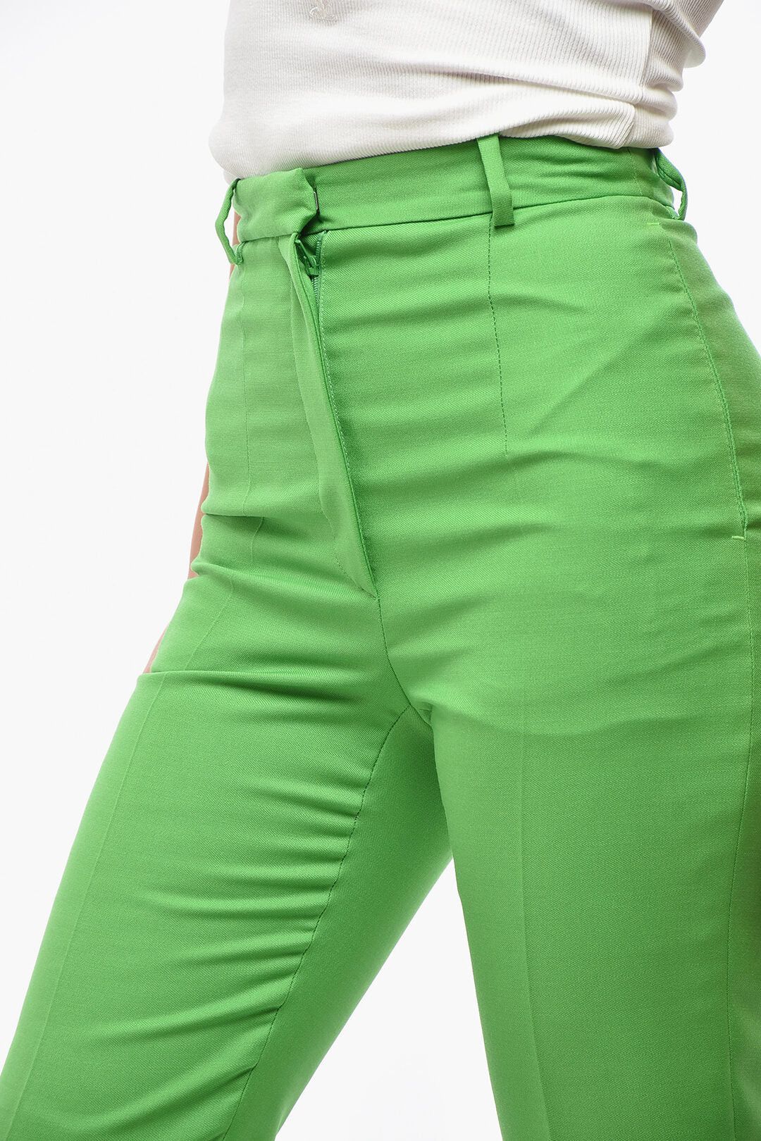 Alexander McQueen og1mm0426 Wool-Blend Cigarette Pant in Green Size 26" / US 2 / IT 38 - 3 Thumbnail