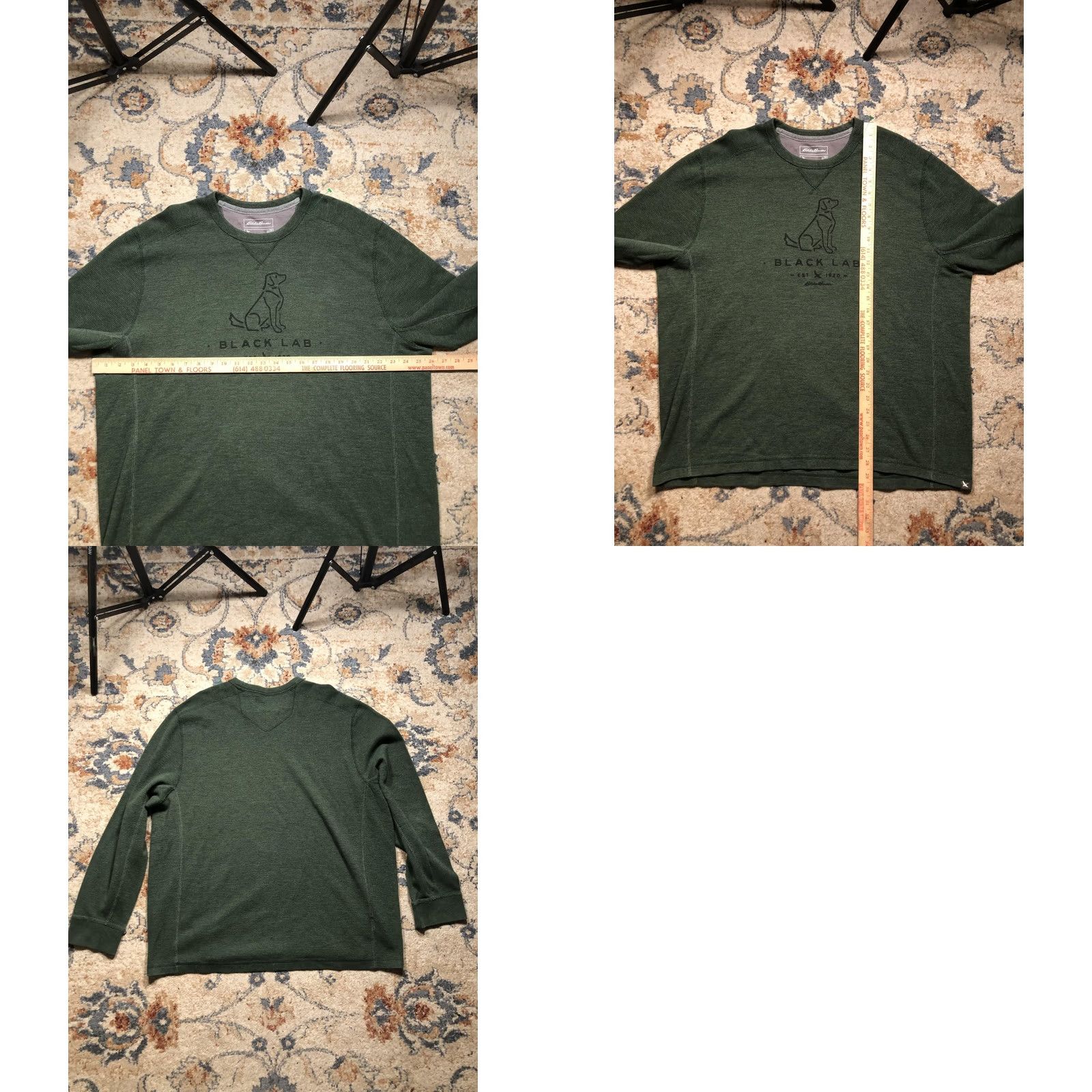 Eddie Bauer Eddie Bauer Sweatshirt Mens 2XL Green Black Lab Graphic Waffle Knit Pullover Size US XXL / EU 58 / 5 - 8 Thumbnail