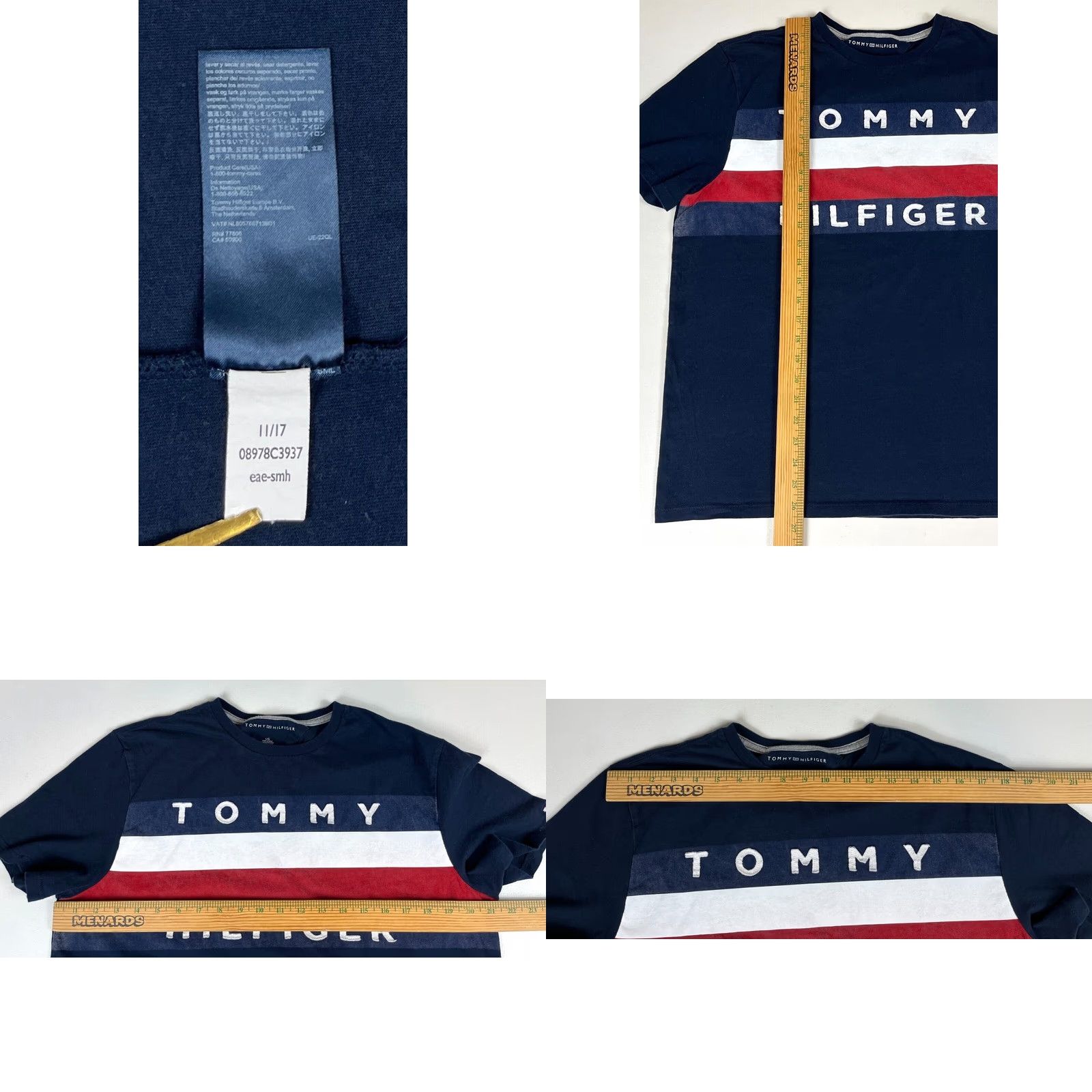 Tommy Hilfiger Tommy Hilfiger T-Shirt Man Navy Blue 100% Cotton Crew Neck Short Sleeve Size L Size US L / EU 52-54 / 3 - 8 Thumbnail