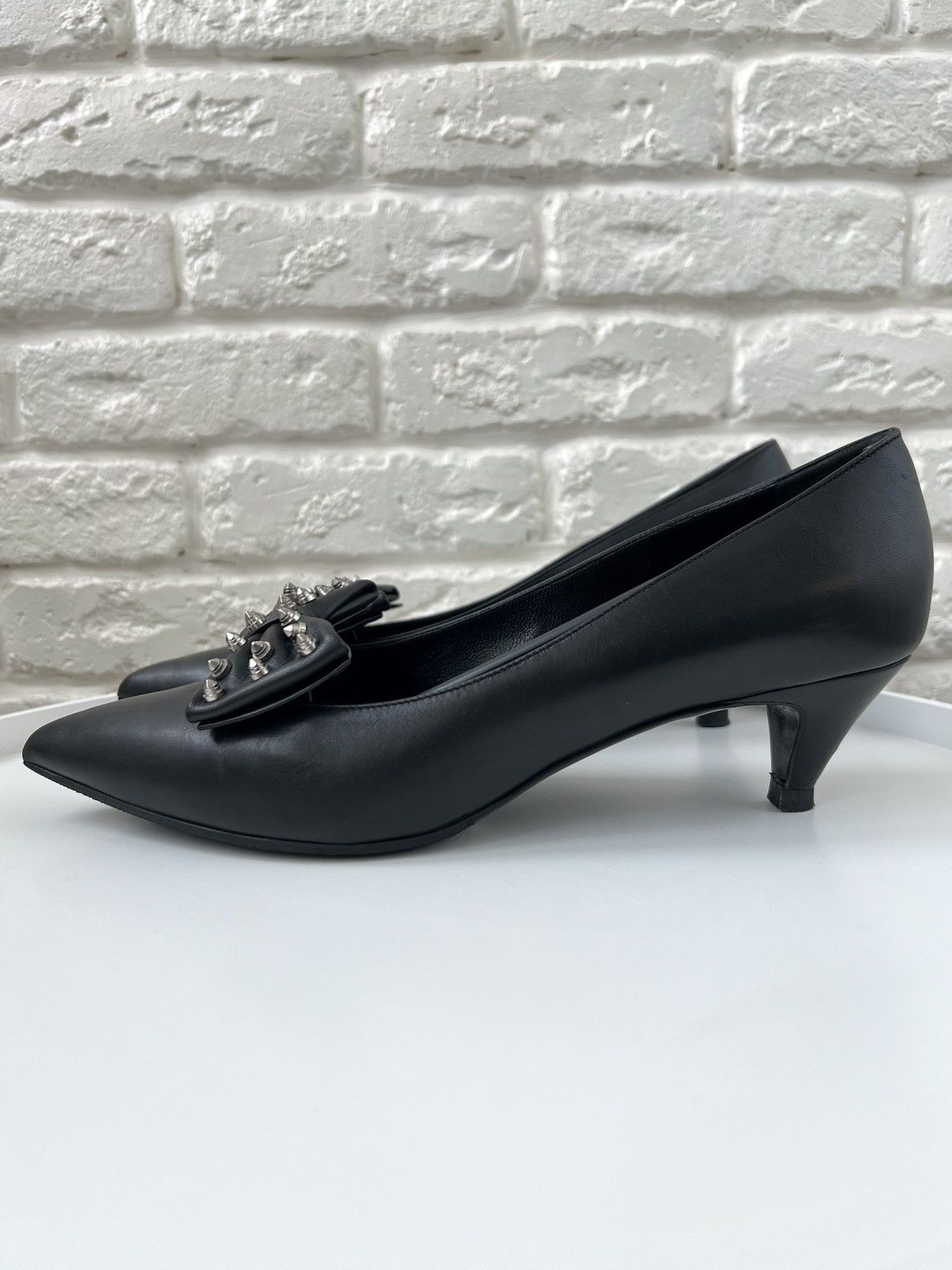 Saint Laurent Paris Saint Laurent Kitten 50 Studdeed Bow Toe Pumps Shoes Size US 9 / IT 39 - 4 Thumbnail