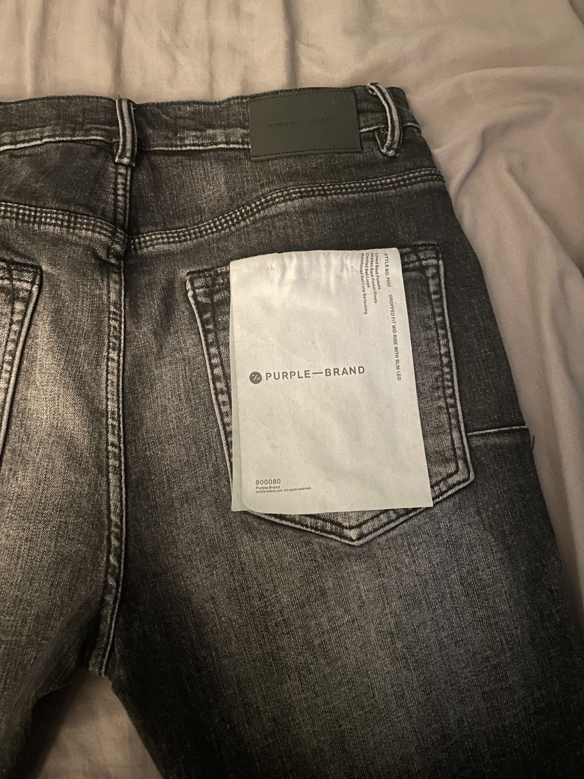 Purple Brand P001 Grey Distressed Purple Jeans Size US 34 / EU 50 - 4 Thumbnail