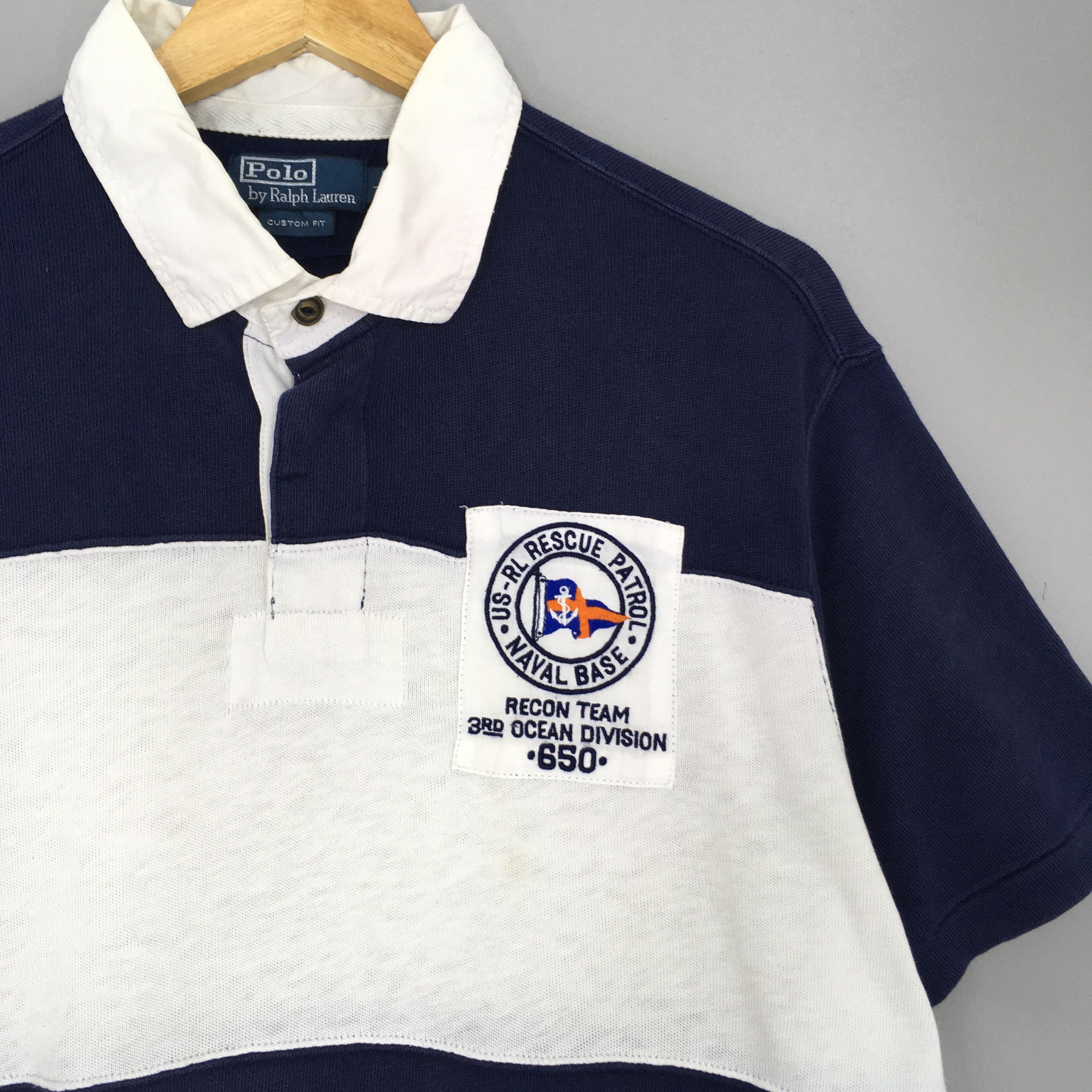 Polo Ralph Lauren Vintage Polo Ralph Lauren Naval Base Rugby Shirt Large Size US L / EU 52-54 / 3 - 2 Thumbnail