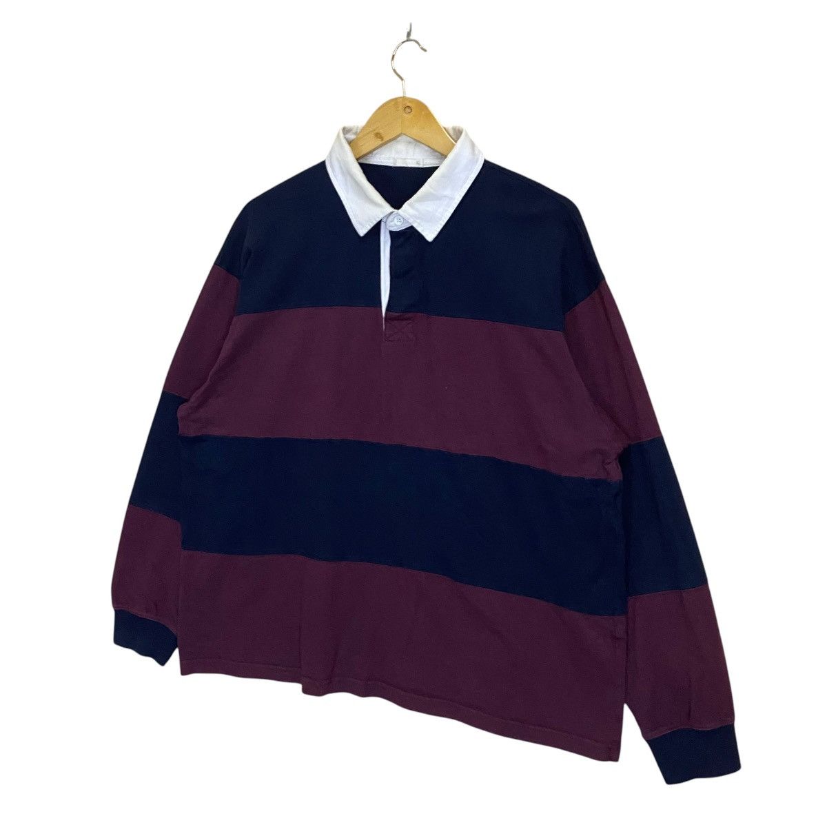 Japanese Brand × Polo Ralph Lauren × Vintage Polo Rugby Stripe Baggy Medium Size Size US L / EU 52-54 / 3 - 3 Thumbnail