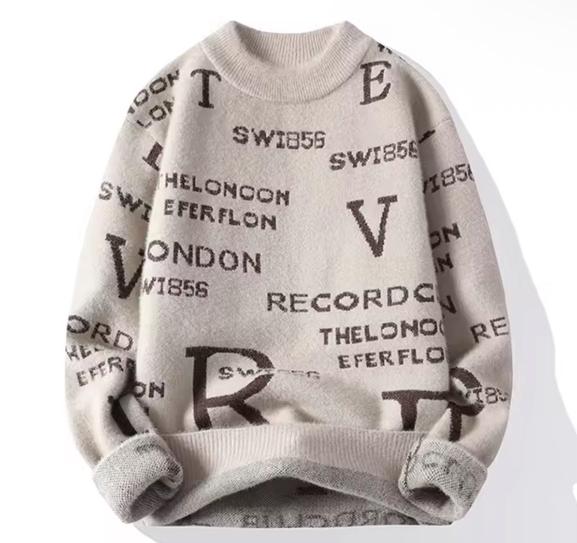 Vintage Streetwear Vintage Retro Letter Sweater Jacquard Knitwear Size US XXL / EU 58 / 5 - 1 Thumbnail