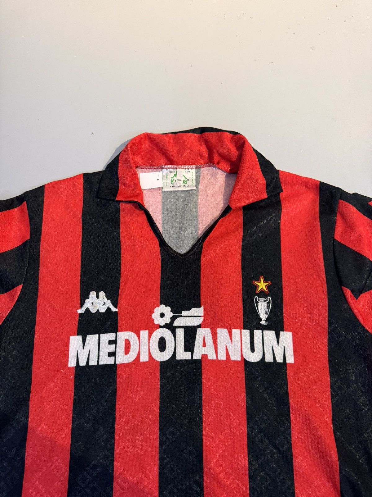 Kappa 1989-90 Ac Milan Shirt Kappa Mediolanum Player L Size US L / EU 52-54 / 3 - 2 Thumbnail