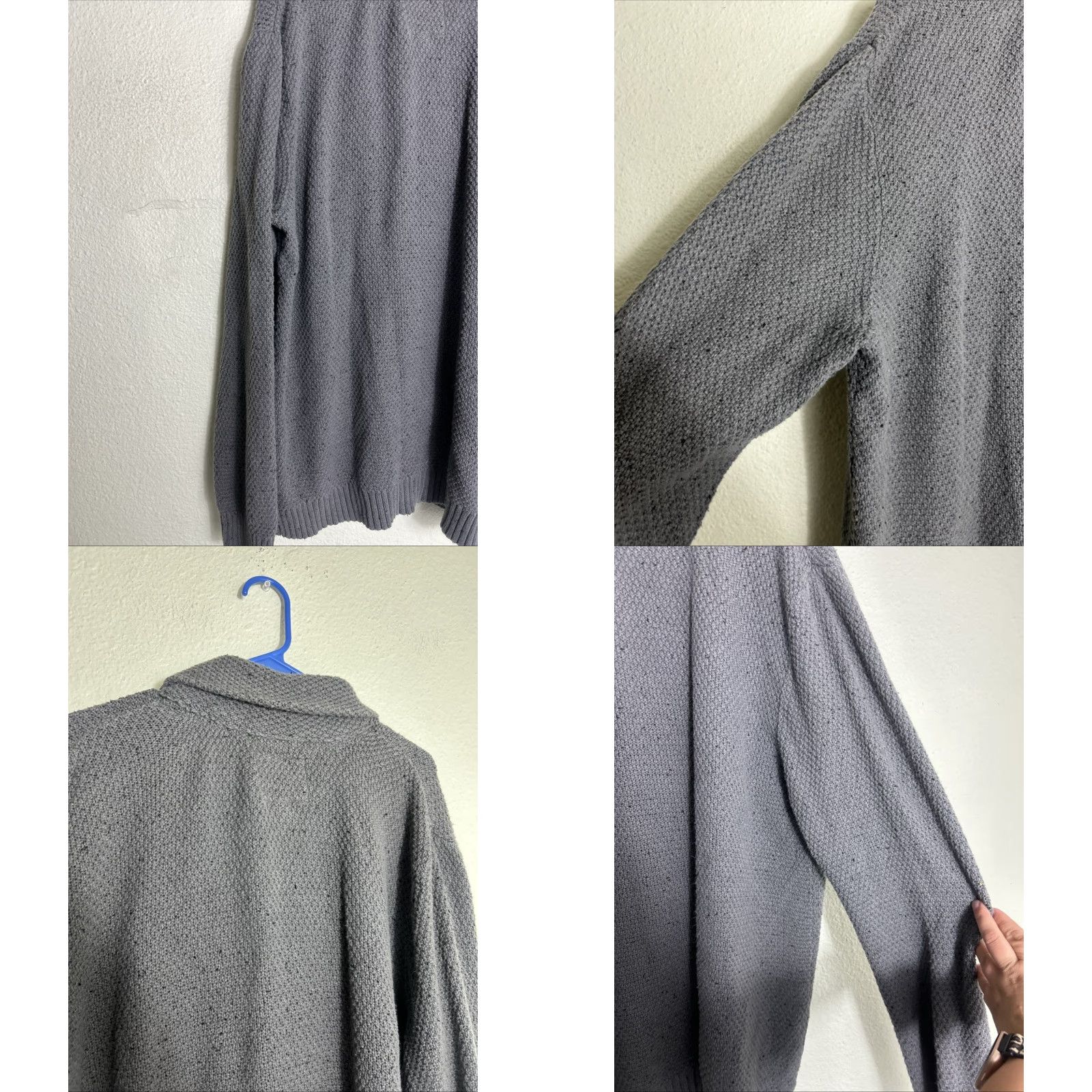 Vintage O’Hanlon Mills Men’s Grey Knit V Neck Cardigan Sweater XL Long Sleeve Button Size US XL / EU 56 / 4 - 9 Thumbnail
