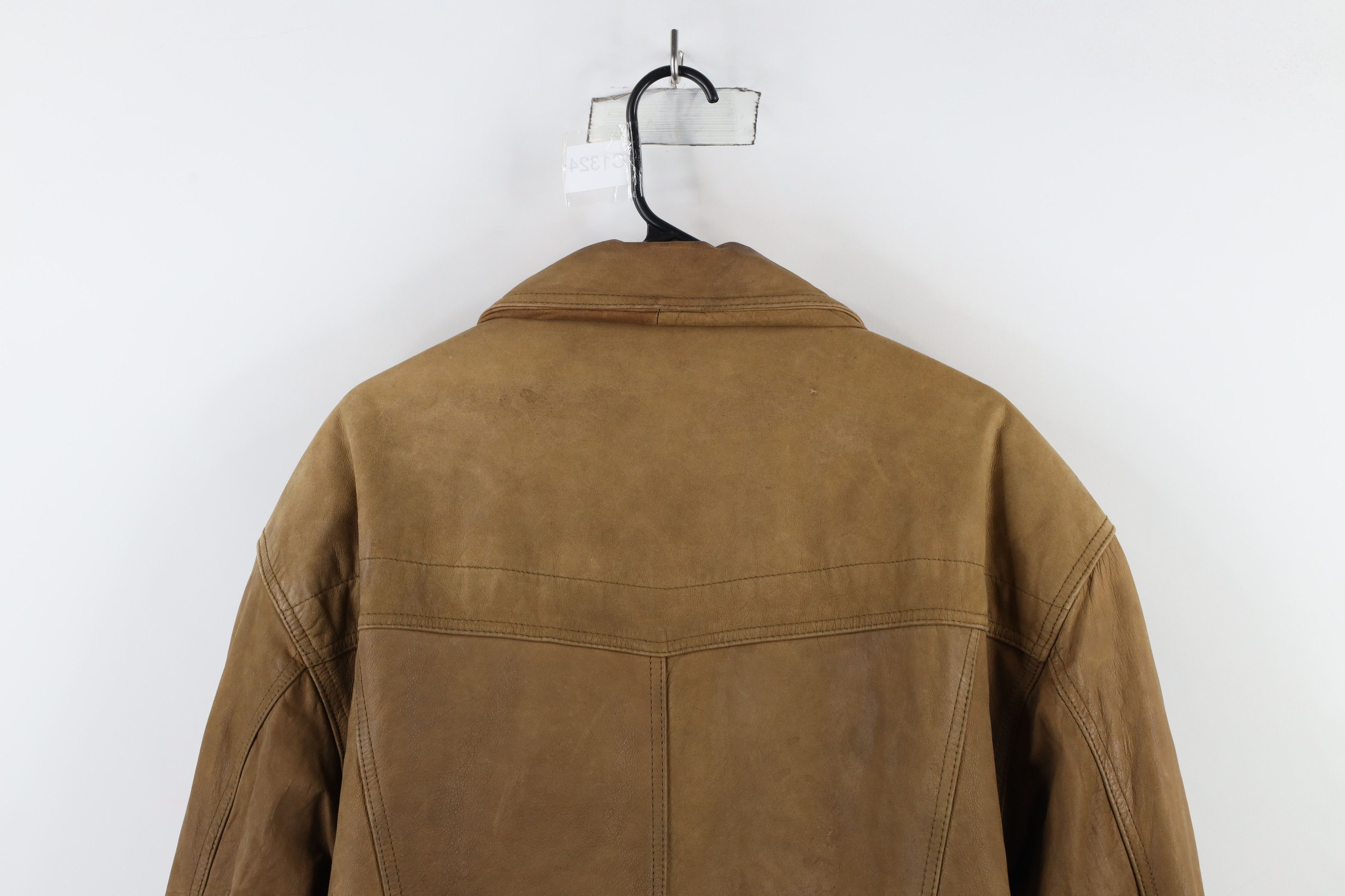 Vintage Vintage 90s Streetwear Leather Full Zip Bomber Flight Jacket Size US XL / EU 56 / 4 - 17 Thumbnail